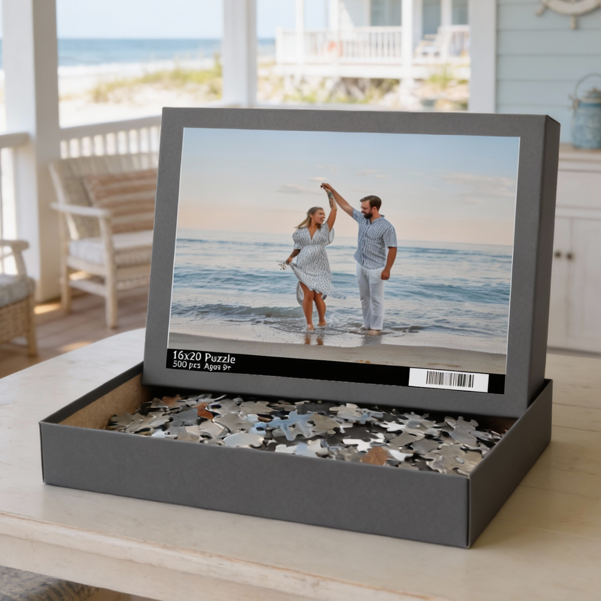 Custom Photo Puzzle Personalized Jigsaw Puzzle Gift, Couples Anniversary Wedding Engagement Memory Puzzle, Custom Picture Keepsake Gift product thumbnail image