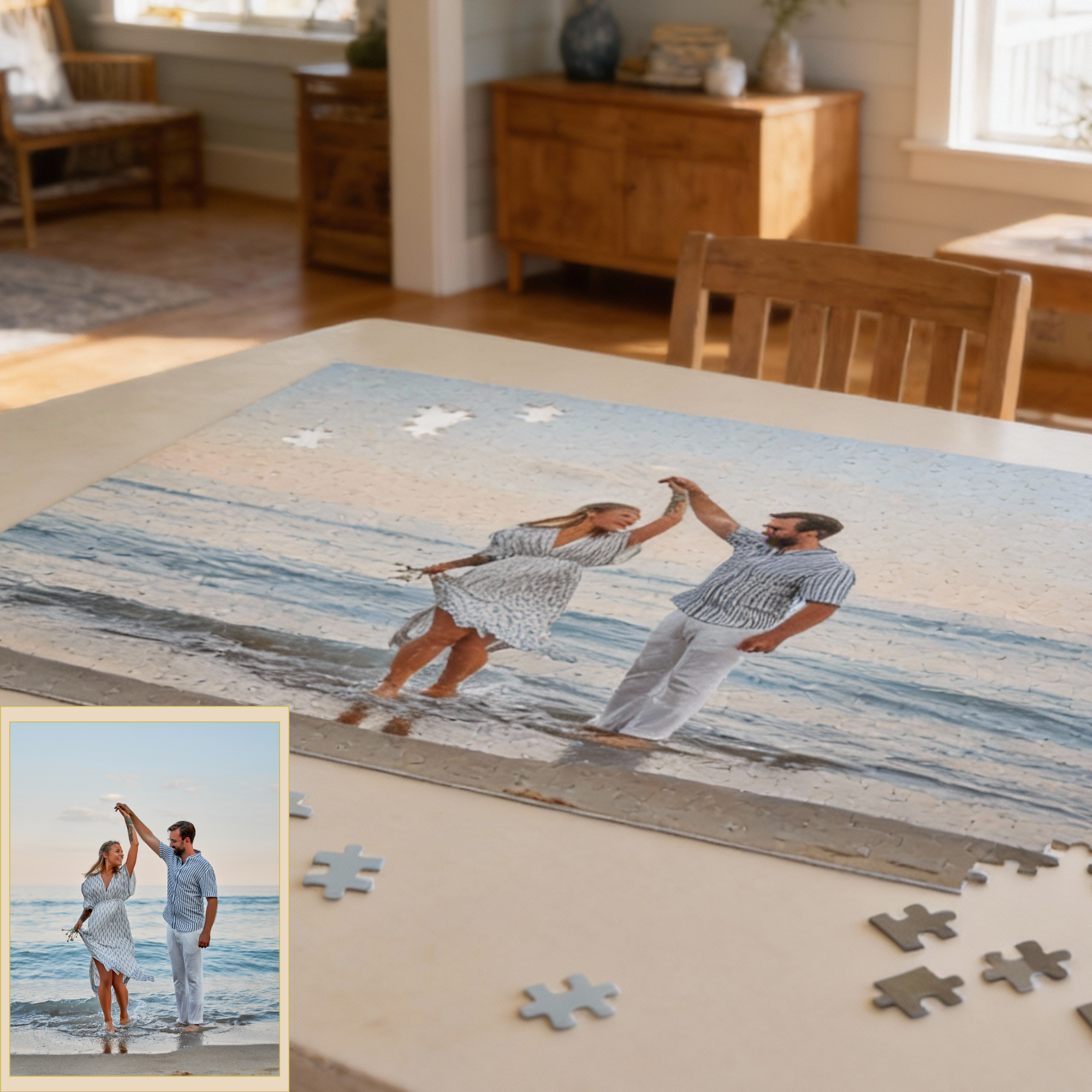 Custom Photo Puzzle Personalized Jigsaw Puzzle Gift, Couples Anniversary Wedding Engagement Memory Puzzle, Custom Picture Keepsake Gift product thumbnail image Custom Photo Puzzle Personalized Jigsaw Puzzle Gift, Couples Anniversary Wedding Engagement Memory Puzzle, Custom Picture Keepsake Gift product thumbnail image