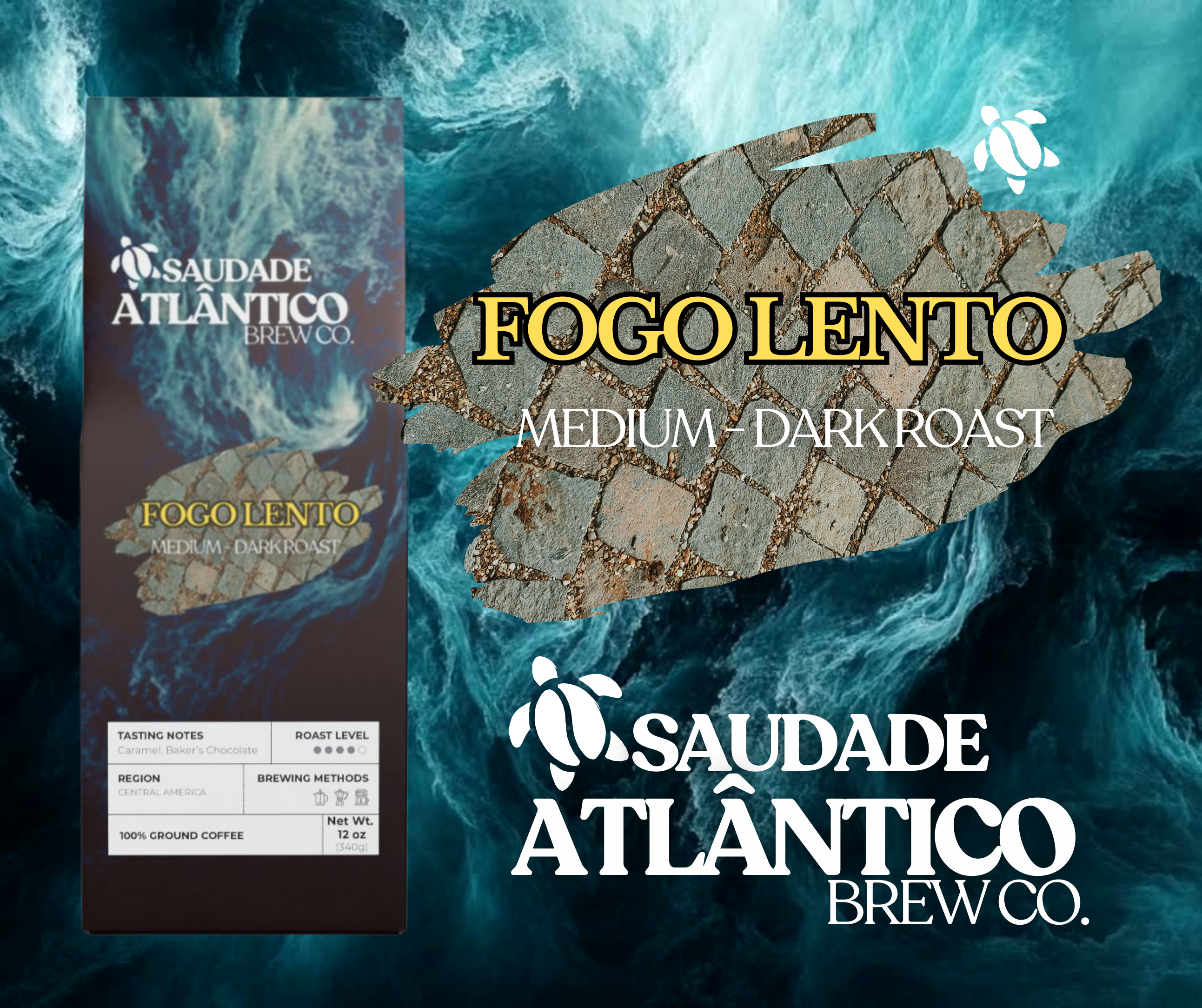  COFFEE: Fogo Lento Medium-Dark Roast Coffee Blend | Saudade Atlântico Brew Co.