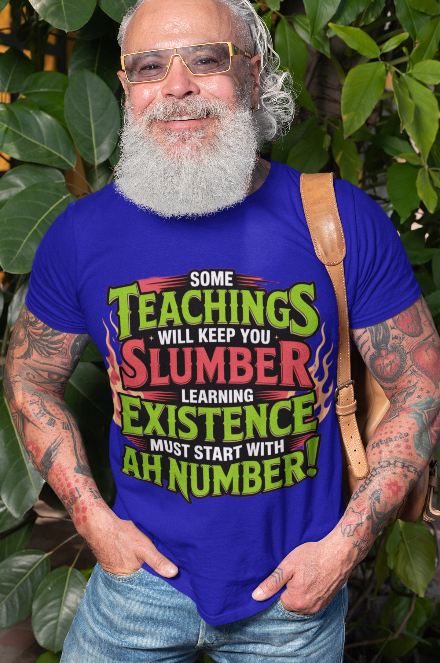 Teacher Humor Tee — “Some Teachings Will Keep You Slumber; Learning Existence Must Start With Ah Number!” product thumbnail image Teacher Humor Tee — “Some Teachings Will Keep You Slumber; Learning Existence Must Start With Ah Number!” product thumbnail image