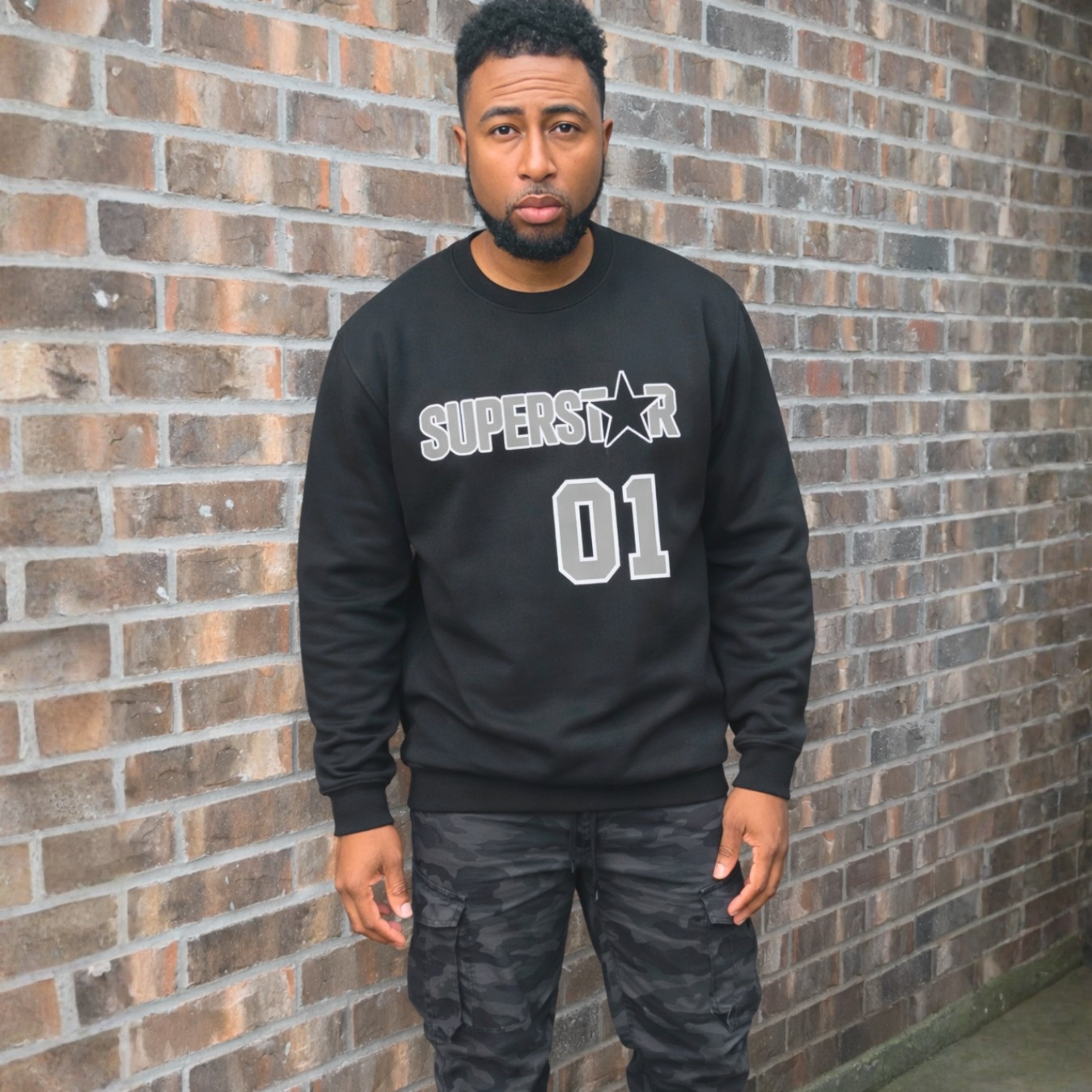 "SUPERSTAR" Steel Grey/White/Jet Black Sweatshirt product thumbnail image