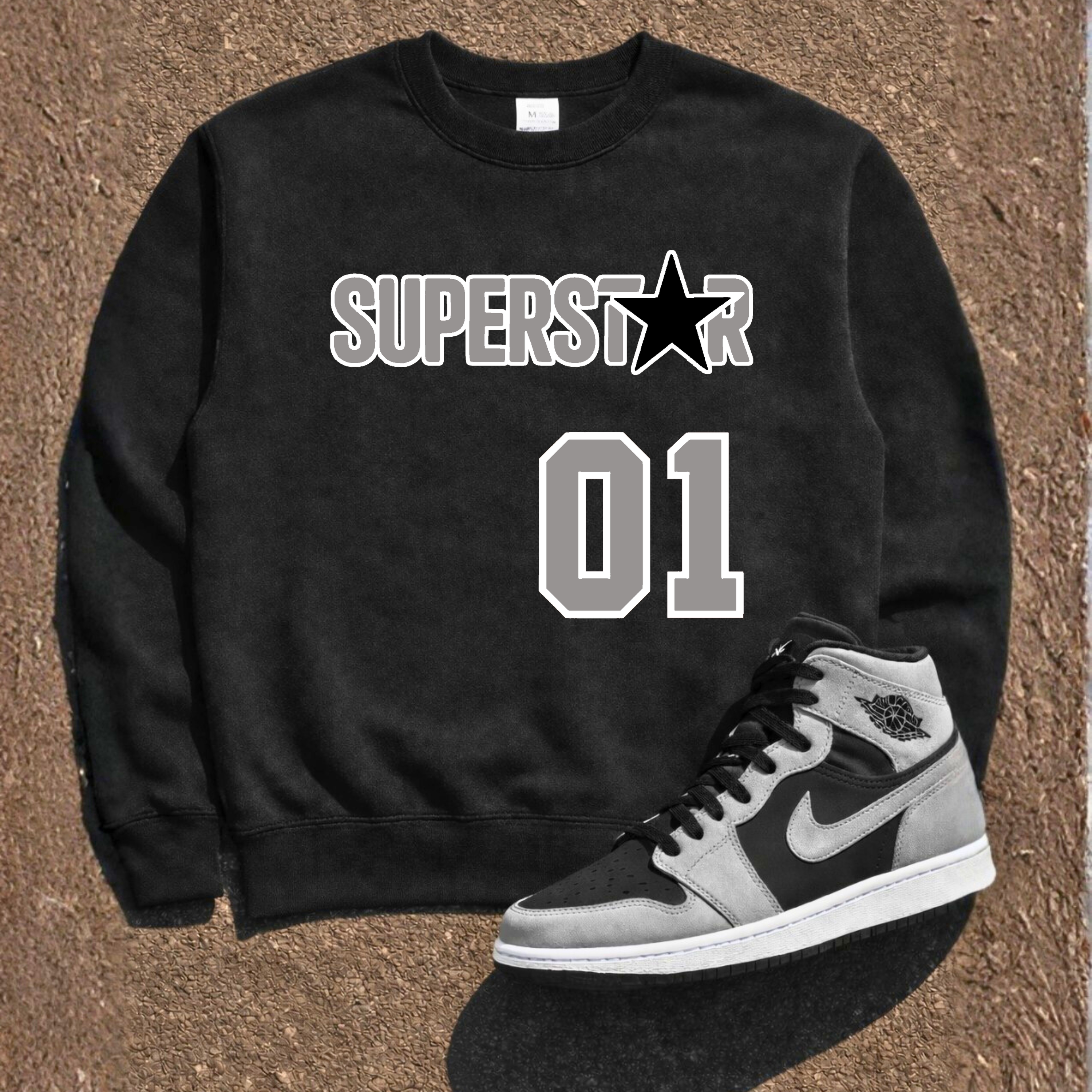 "SUPERSTAR" Steel Grey/White/Jet Black Sweatshirt product thumbnail image "SUPERSTAR" Steel Grey/White/Jet Black Sweatshirt product thumbnail image