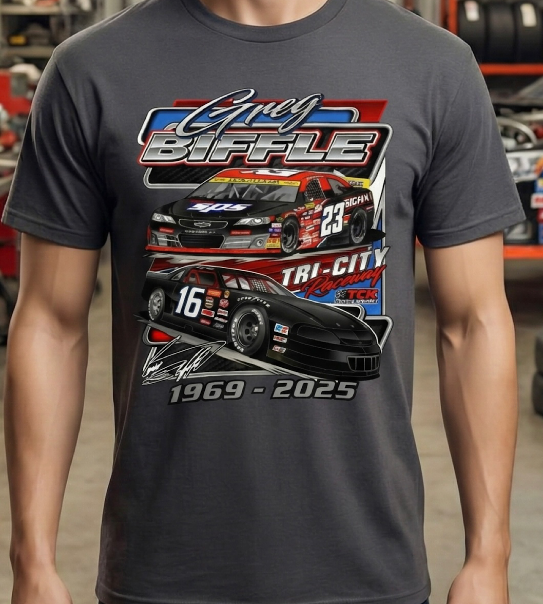Greg Biffle Racing Tribute Truck Tee | Retro Roush Grainger 1969-2025 product thumbnail image Greg Biffle Racing Tribute Truck Tee | Retro Roush Grainger 1969-2025 product thumbnail image
