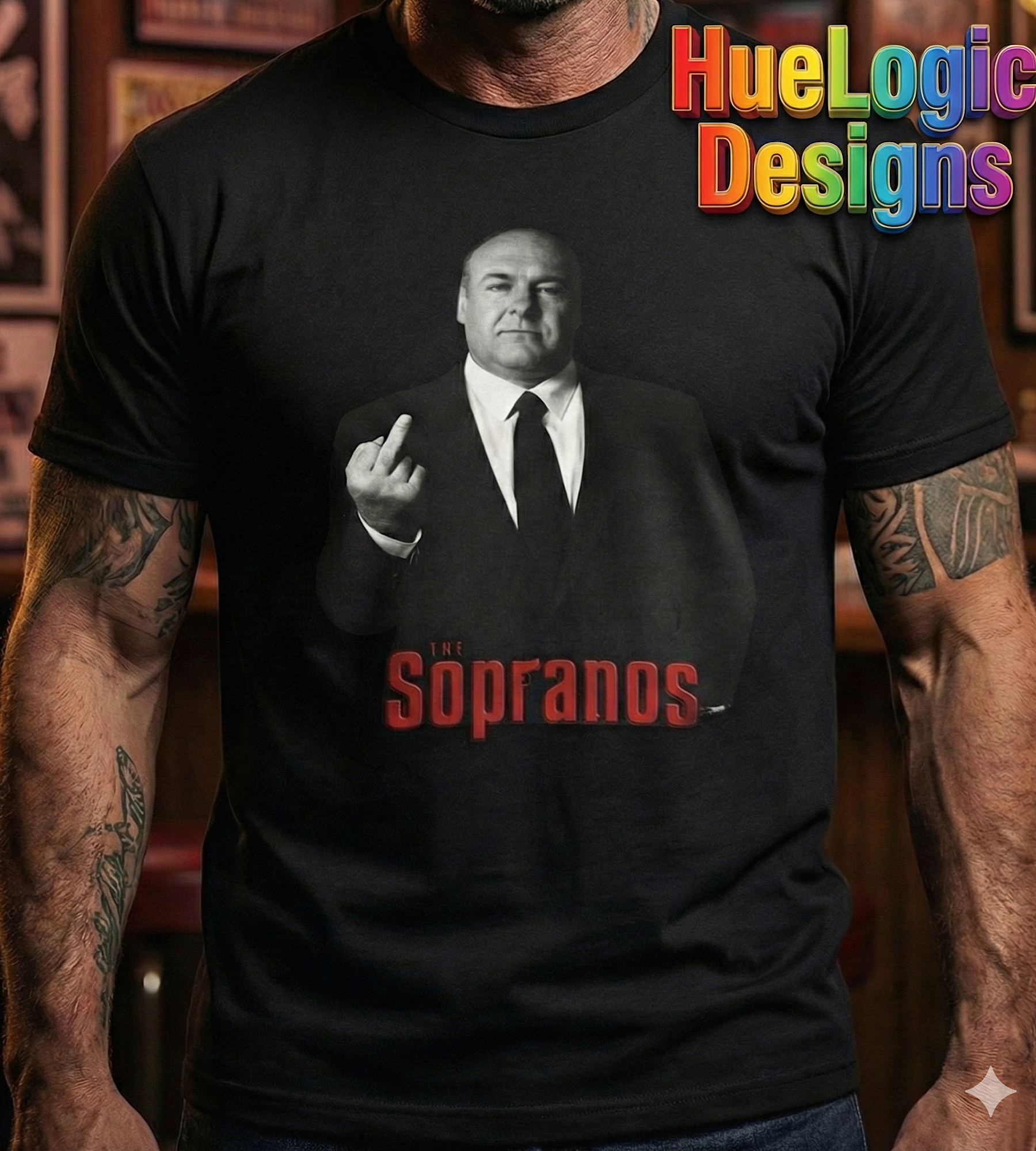 Tony Soprano Middle Finger Mob Boss Graphic Tee | The Sopranos 2026 Style product thumbnail image Tony Soprano Middle Finger Mob Boss Graphic Tee | The Sopranos 2026 Style product thumbnail image