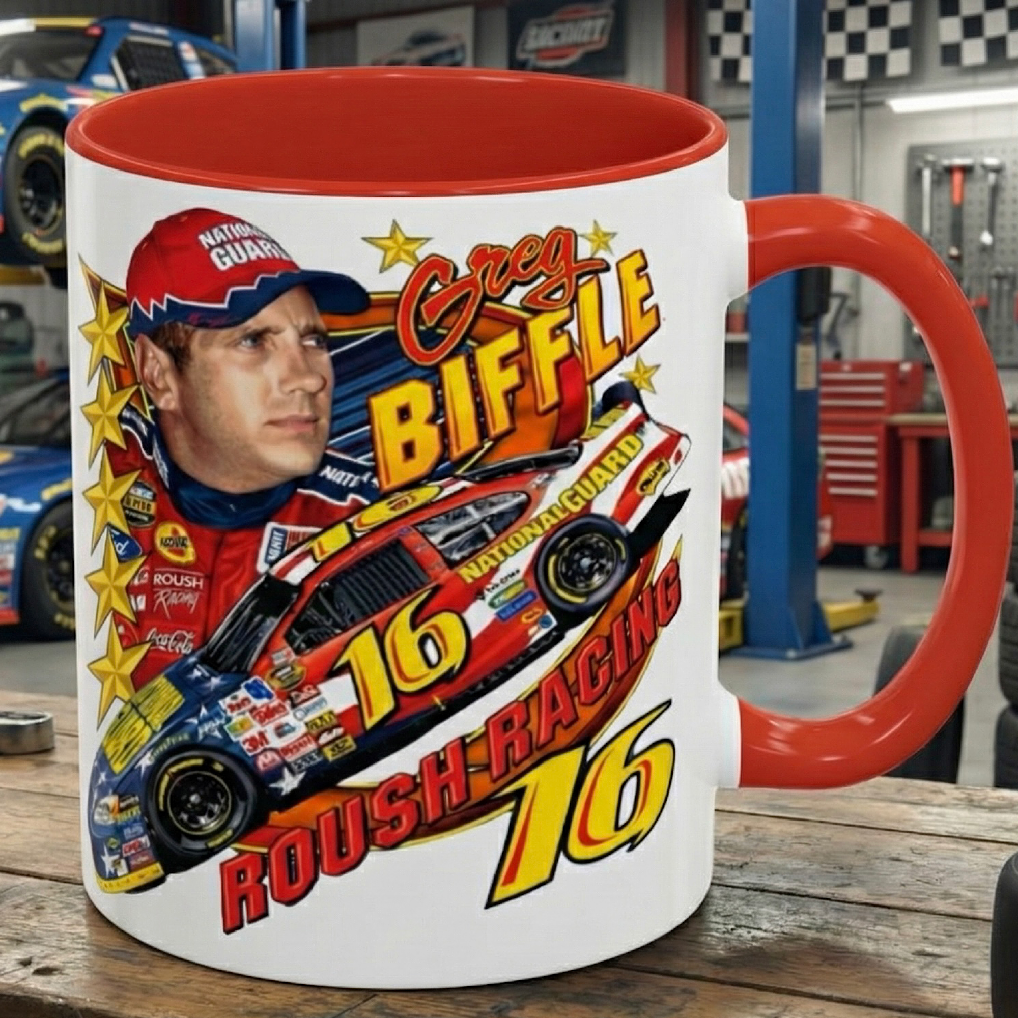 Greg Biffle Racing Mug Memorial Tribute Driver 16 Accent Coffee Mug product thumbnail image Greg Biffle Racing Mug Memorial Tribute Driver 16 Accent Coffee Mug product thumbnail image