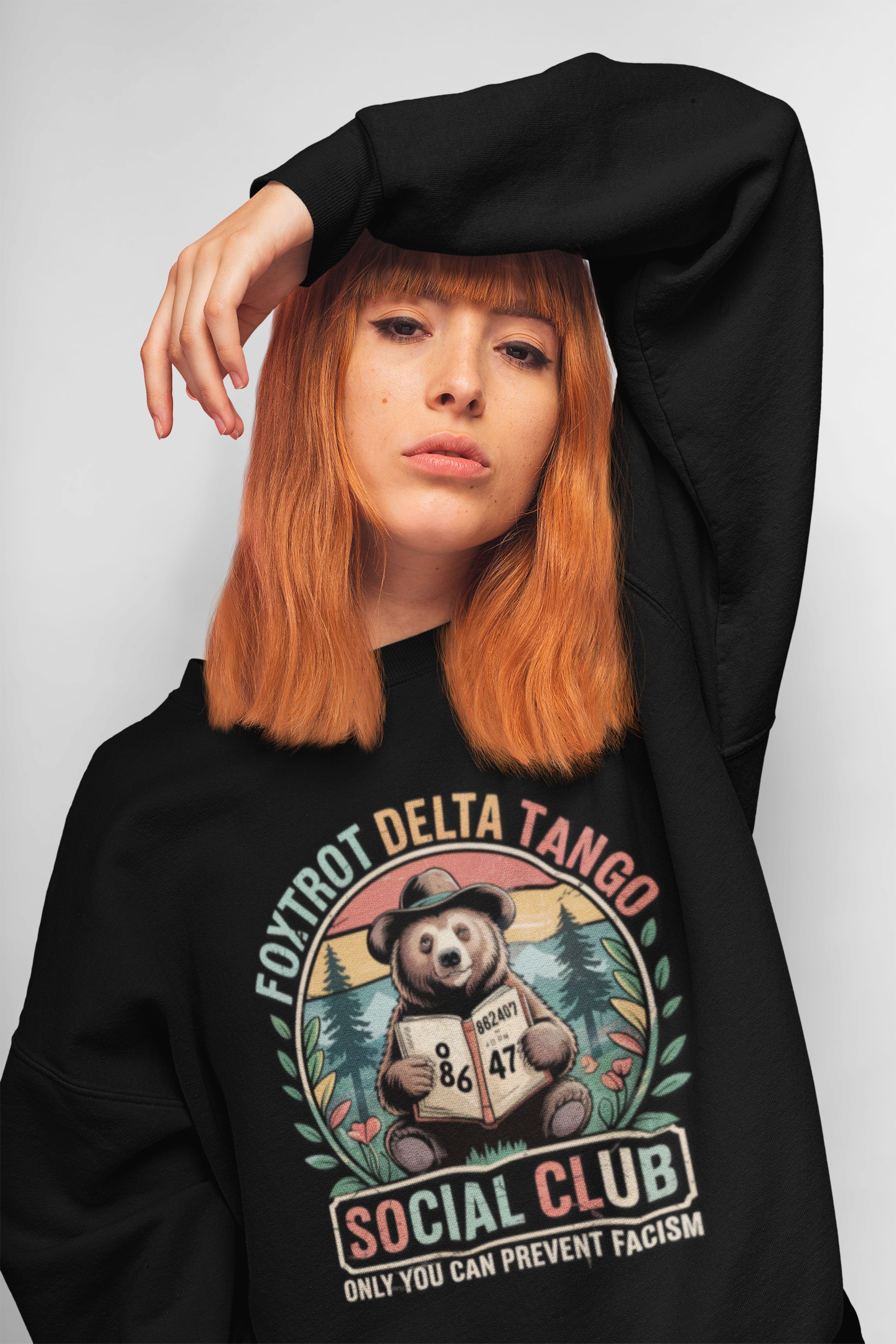  “Foxtrot Delta Tango Social Club” Vintage Bear Patch (Only You Can Prevent Fascism)