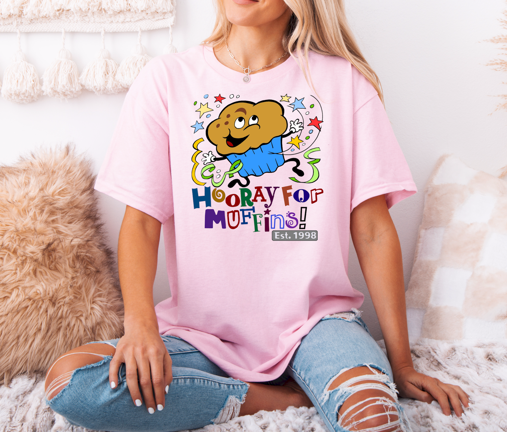 Hooray for Muffins - Heavy Cotton Tee, Funny Tee Shirts, Cute Tee Shirts, Silly Tee Shirts, Muffins product thumbnail image