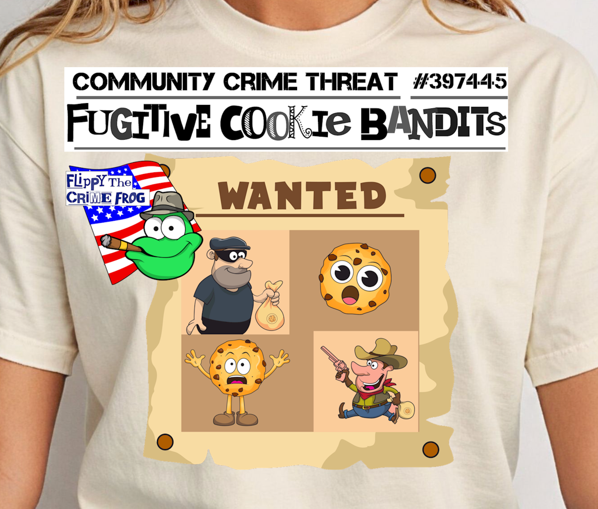 Fugitive Cookie Bandits - Heavy Cotton Tee, Funny Tee Shirts, Cute Tee Shirts, Silly Tee Shirts, Cookies product thumbnail image Fugitive Cookie Bandits - Heavy Cotton Tee, Funny Tee Shirts, Cute Tee Shirts, Silly Tee Shirts, Cookies product thumbnail image