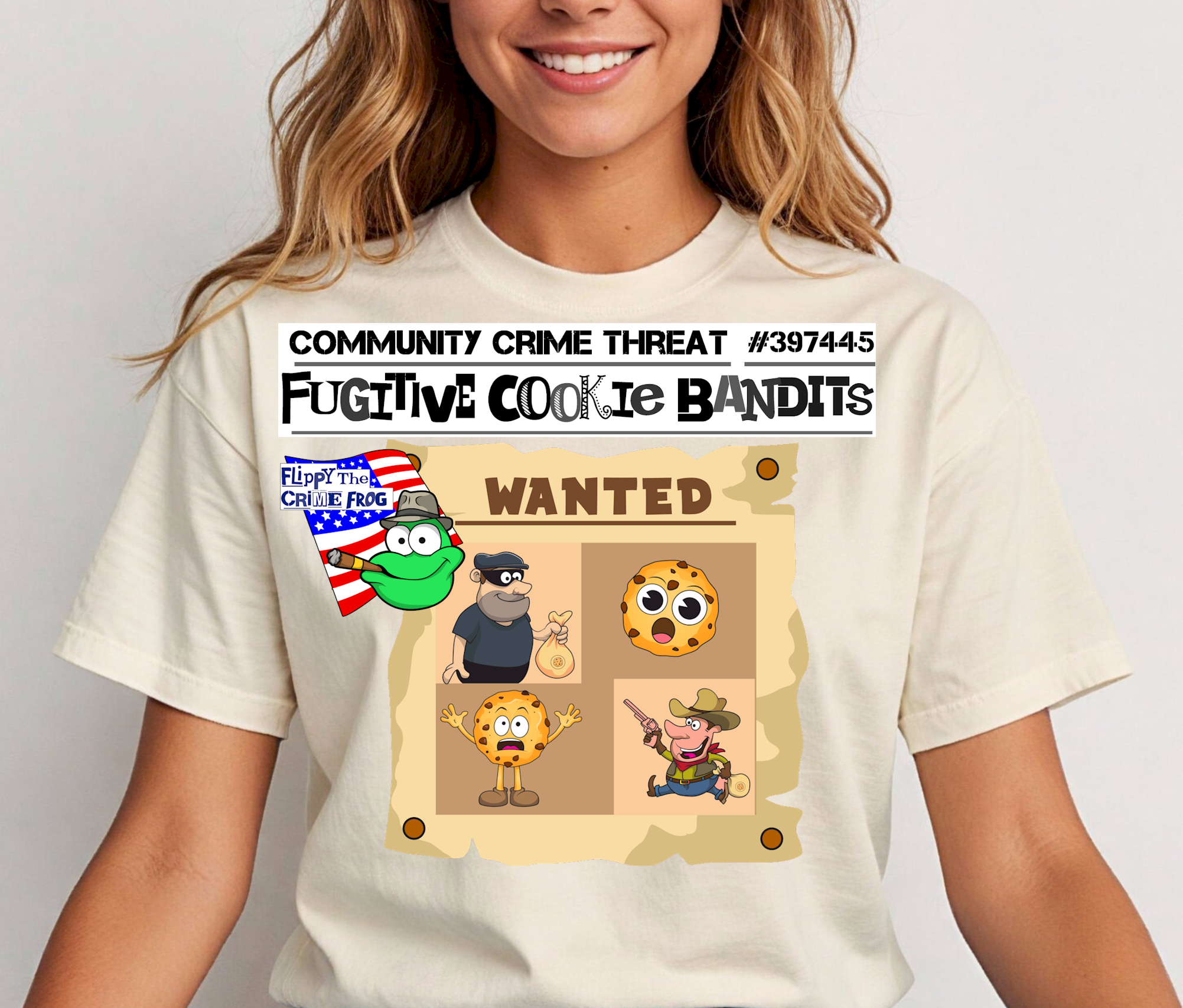Fugitive Cookie Bandits - Heavy Cotton Tee, Funny Tee Shirts, Cute Tee Shirts, Silly Tee Shirts, Cookies product thumbnail image Fugitive Cookie Bandits - Heavy Cotton Tee, Funny Tee Shirts, Cute Tee Shirts, Silly Tee Shirts, Cookies product thumbnail image
