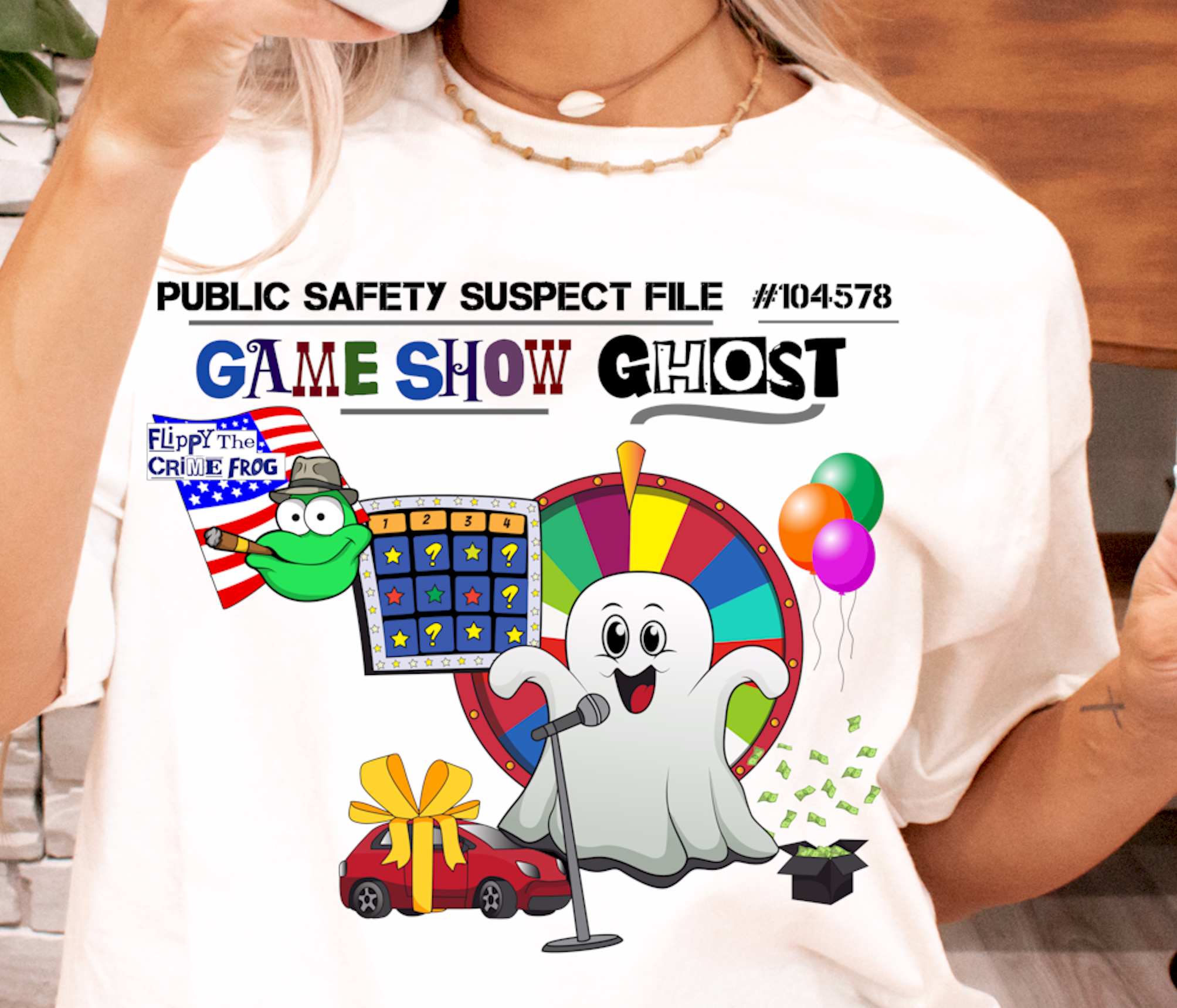 Game Show Ghost - Heavy Cotton Tee, Funny Tee Shirts, Cute Tee Shirts, Silly Tee Shirts, Game Show, Ghost product thumbnail image