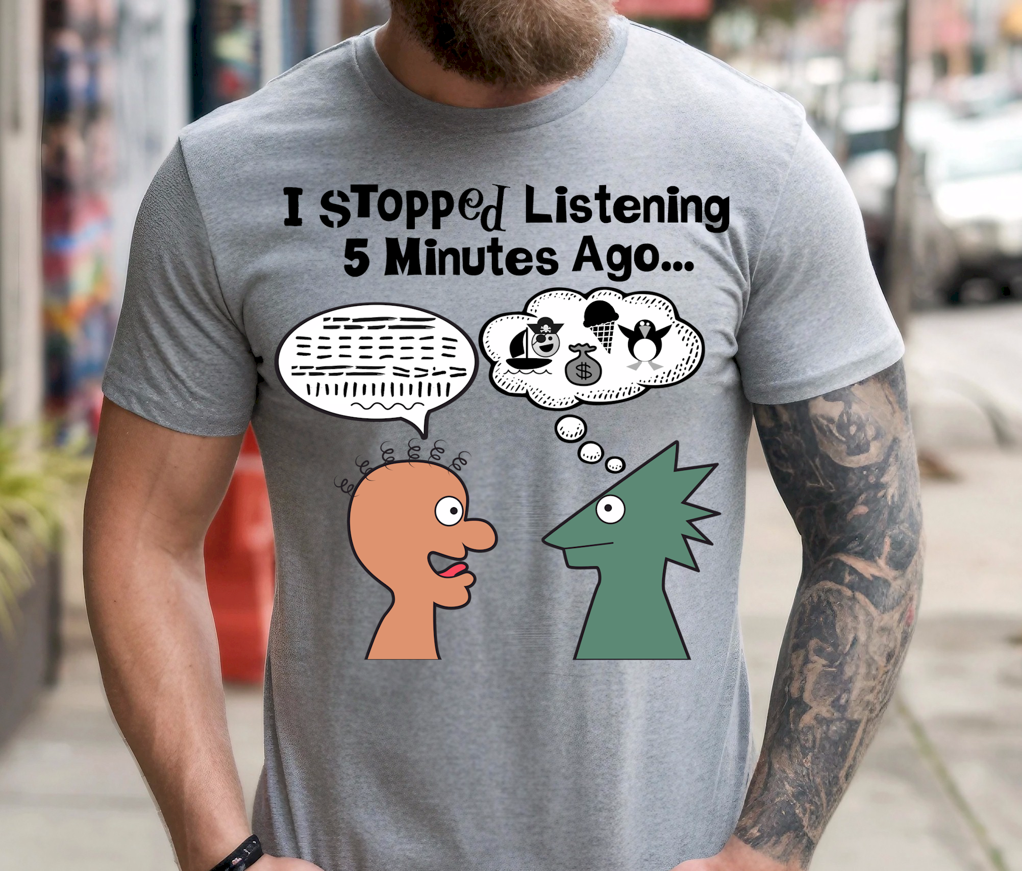 I Stopped Listening 5 Minutes Ago - Heavy Cotton Tee, Funny Tee Shirts, Cute Tee Shirts, Silly Tee Shirts, Meme product thumbnail image I Stopped Listening 5 Minutes Ago - Heavy Cotton Tee, Funny Tee Shirts, Cute Tee Shirts, Silly Tee Shirts, Meme product thumbnail image