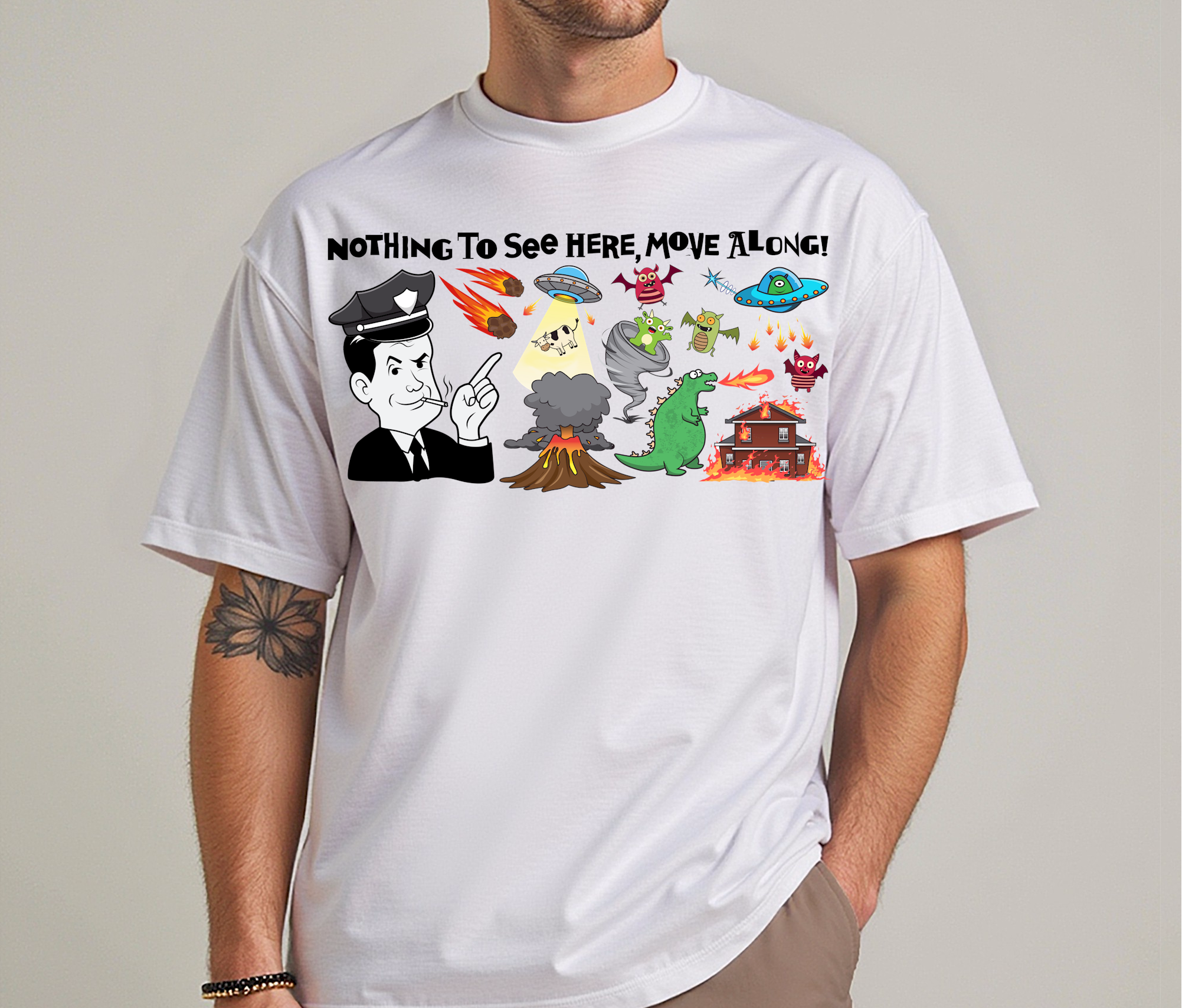 Nothing To See Here, Move Along! - Heavy Cotton Tee, Funny Tee Shirts, Cute Tee Shirts, Silly Tee Shirts product thumbnail image Nothing To See Here, Move Along! - Heavy Cotton Tee, Funny Tee Shirts, Cute Tee Shirts, Silly Tee Shirts product thumbnail image
