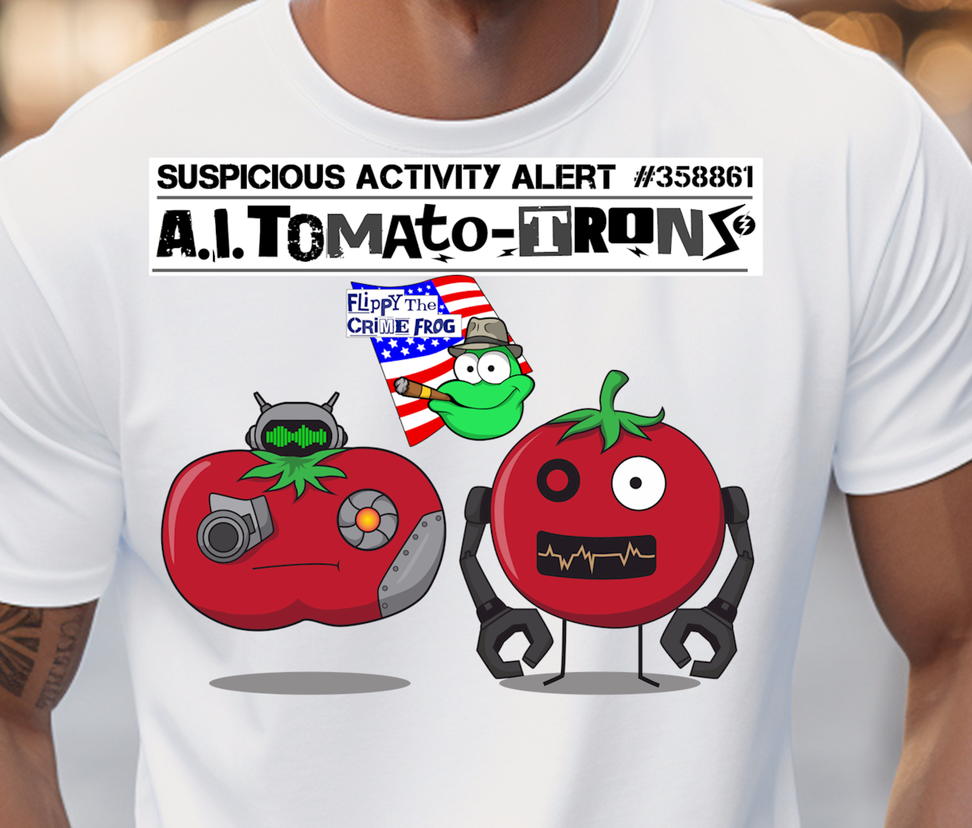A.I Tomato-Trons - Heavy Cotton Tee, Funny Tee Shirts, Cute Tee Shirts, Silly Tee Shirts, Tomato, Robots product thumbnail image