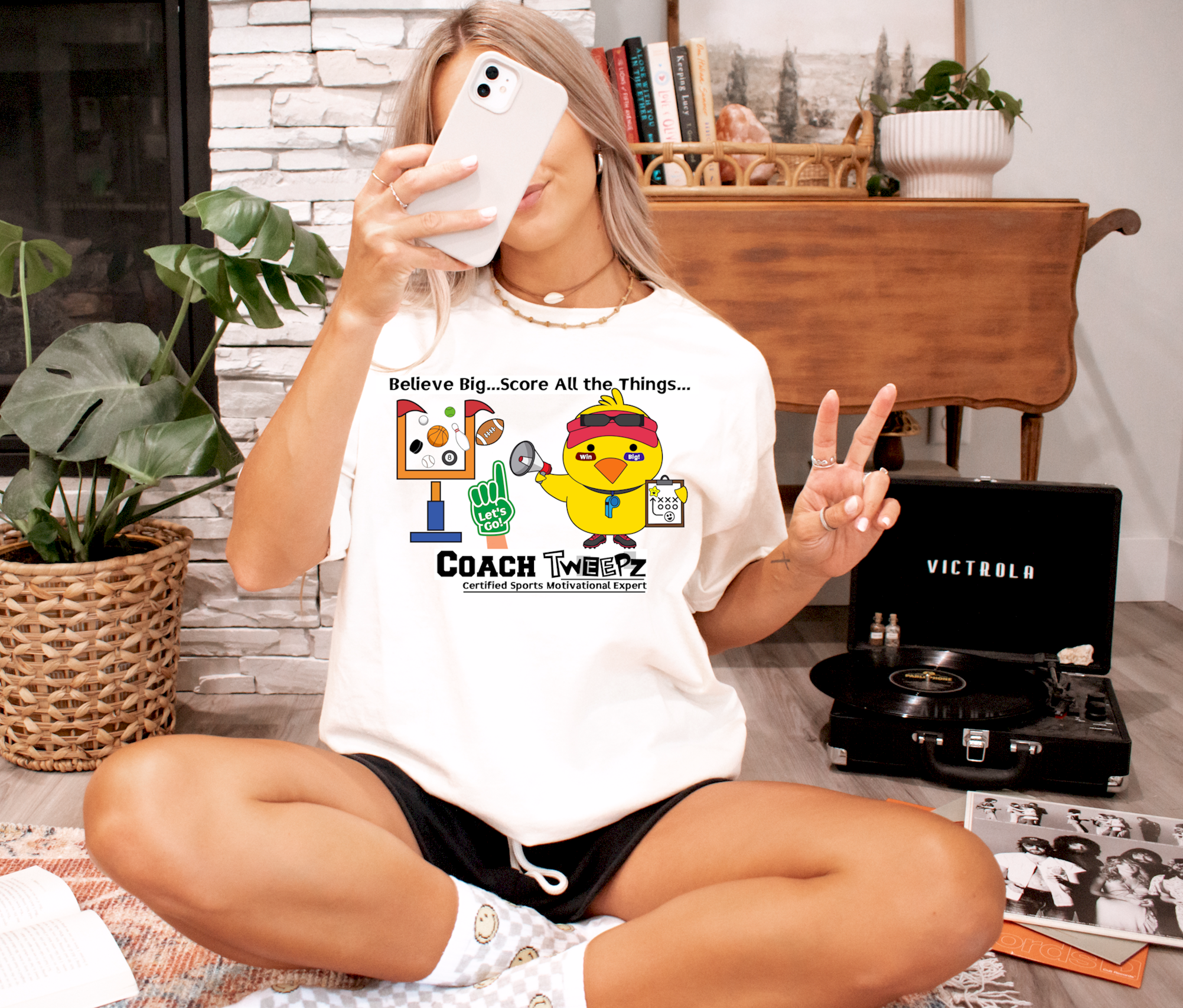 Coach Tweepz - Believe Big! - Heavy Cotton Tee, Funny Tee Shirts, Cute Tee Shirts, Silly Tee Shirts, Cute Bird product thumbnail image