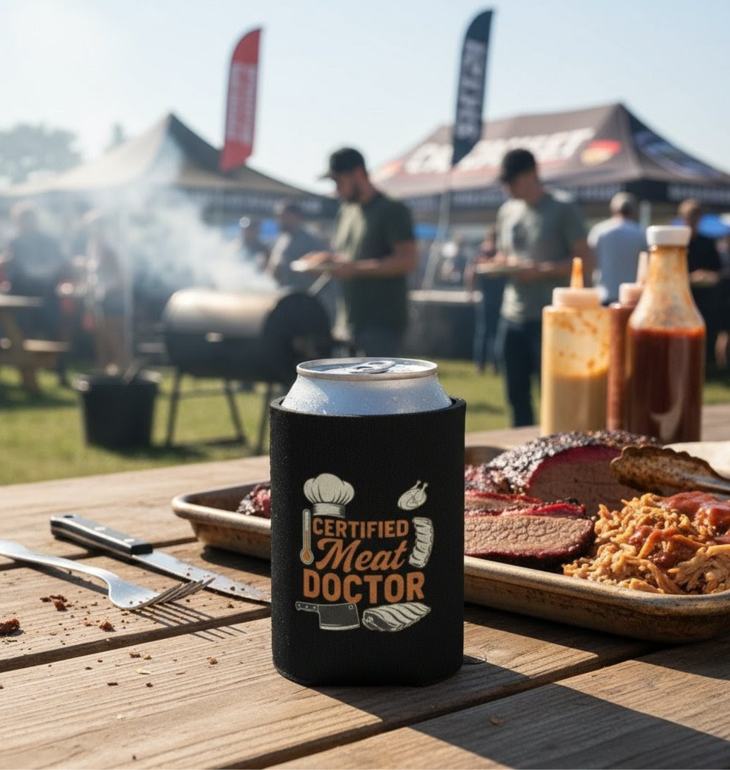 Certified Meat Doctor Can Cooler — BBQ Grillmaster Beverage Holder