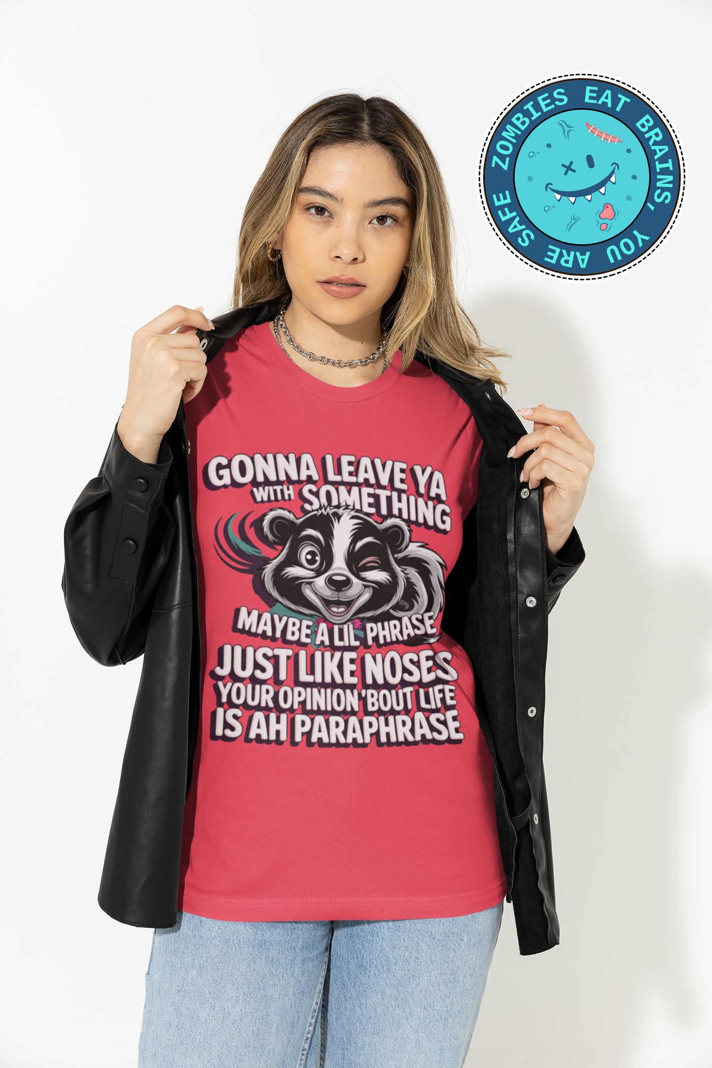 Skunk Graphic Tee – "Just Like Noses" Retro Quote Shirt product thumbnail image