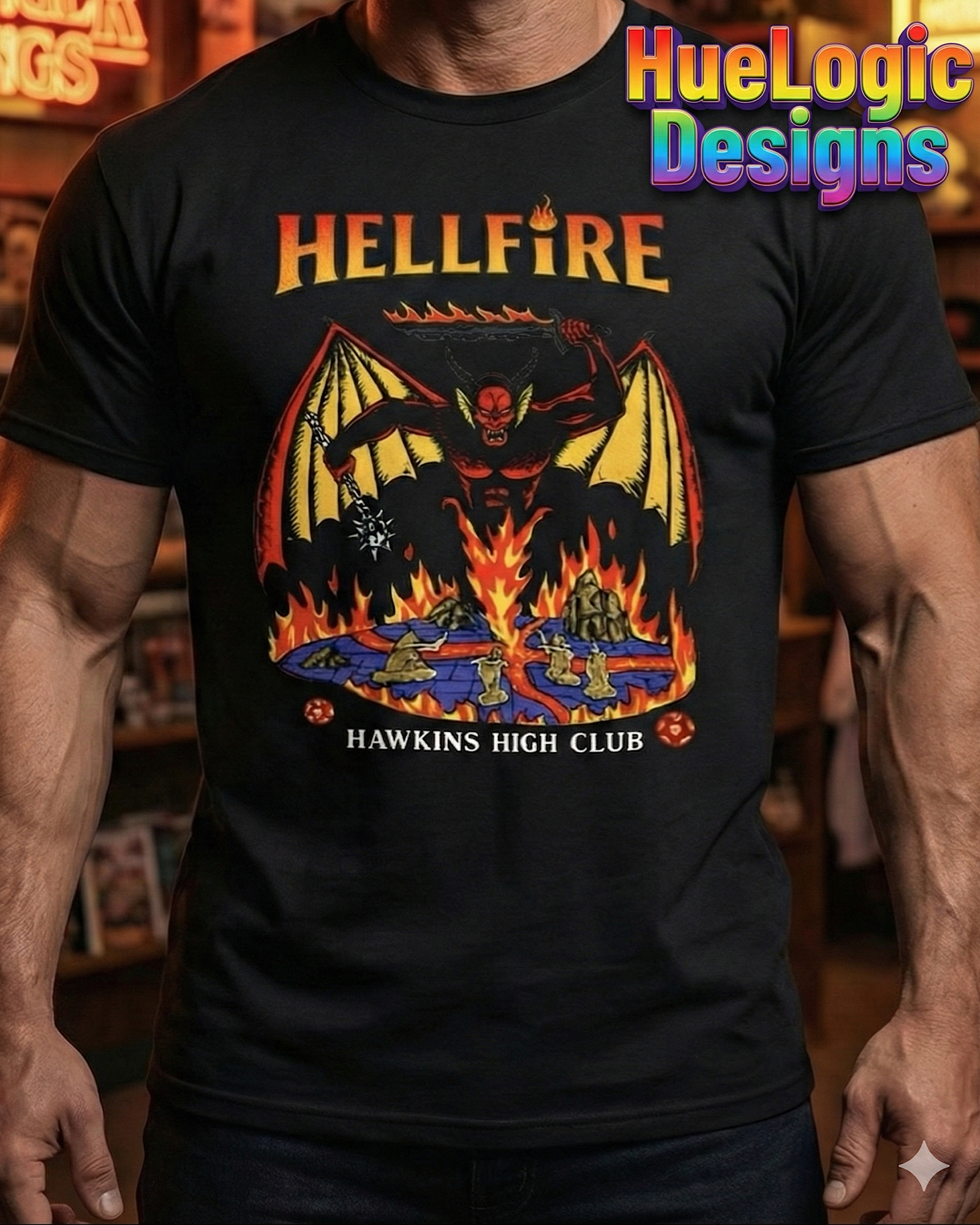 Hellfire Club Stranger Things Eddie Munson Shirt | Hawkins High Tee product thumbnail image Hellfire Club Stranger Things Eddie Munson Shirt | Hawkins High Tee product thumbnail image