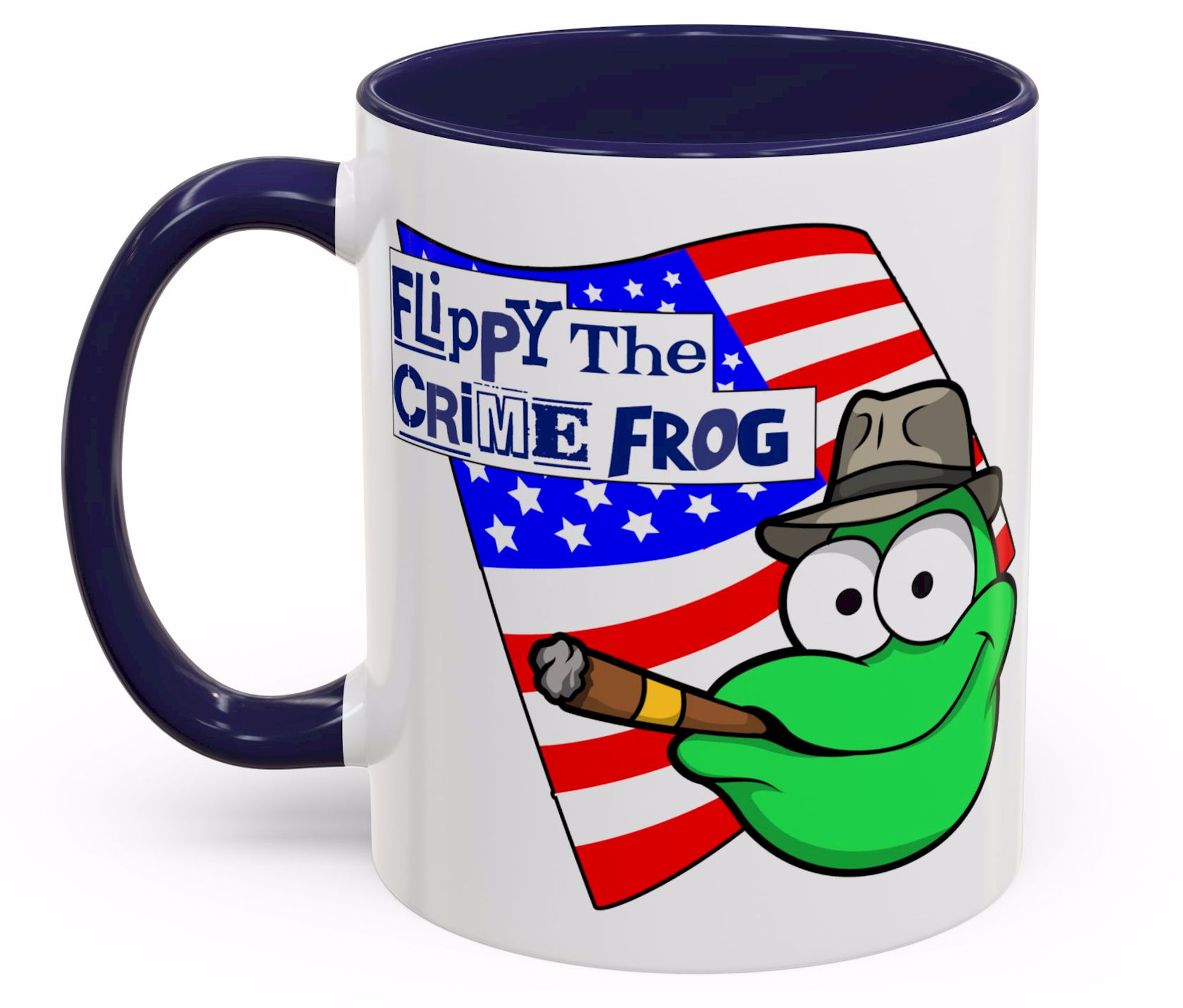 Flippy The Crime Frog - Accent Coffee Mug, 11oz Ceramic, Funny Mugs, Cute Mugs, Silly Mugs, Frog product thumbnail image Flippy The Crime Frog - Accent Coffee Mug, 11oz Ceramic, Funny Mugs, Cute Mugs, Silly Mugs, Frog product thumbnail image