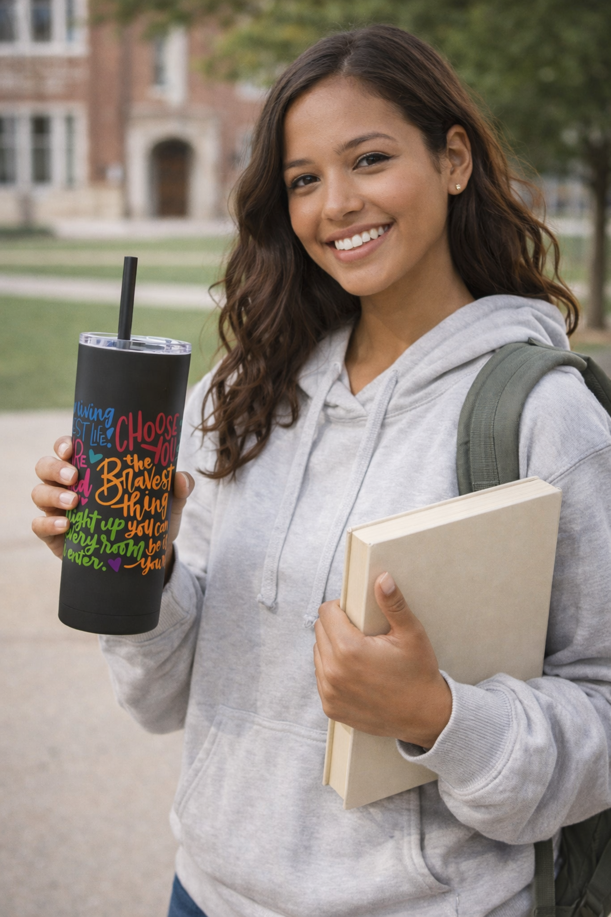 Inspirational Matte Tumbler, Motivational Drinkware, Self-Love Cup, Gift for Mindfulness, Positive Quotes Tumbler product thumbnail image