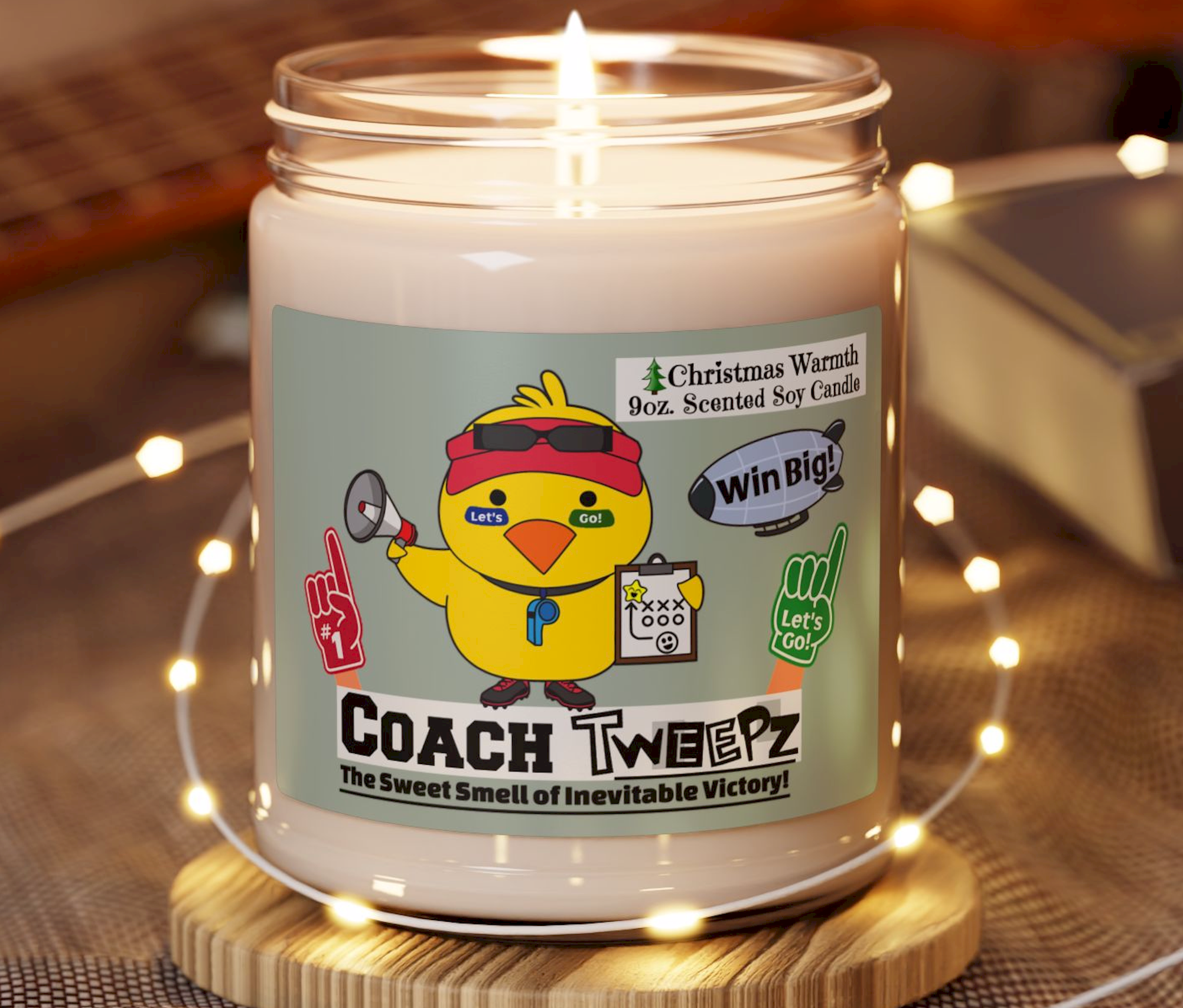 Coach Tweepz - 9oz Soy Scented Candle - The Sweet Smell of Inevitable Victory! Funny Candles, Silly Candles, Cute, Bird, Motivational Candle