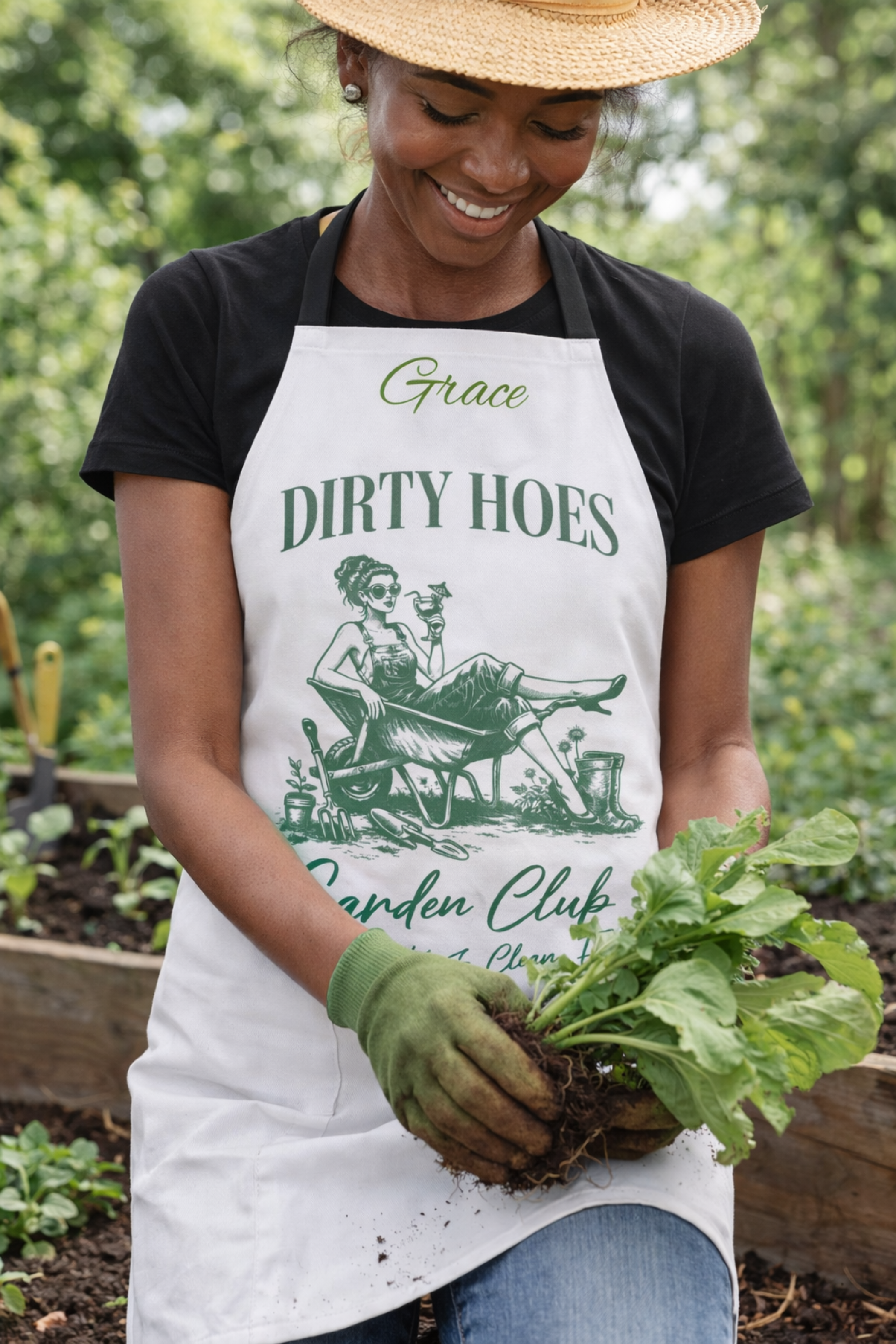 Garden Apron "Dirty Hoes Garden Club" Vintage Gardening Apron (Funny, Gift for Gardeners) product thumbnail image Garden Apron "Dirty Hoes Garden Club" Vintage Gardening Apron (Funny, Gift for Gardeners) product thumbnail image