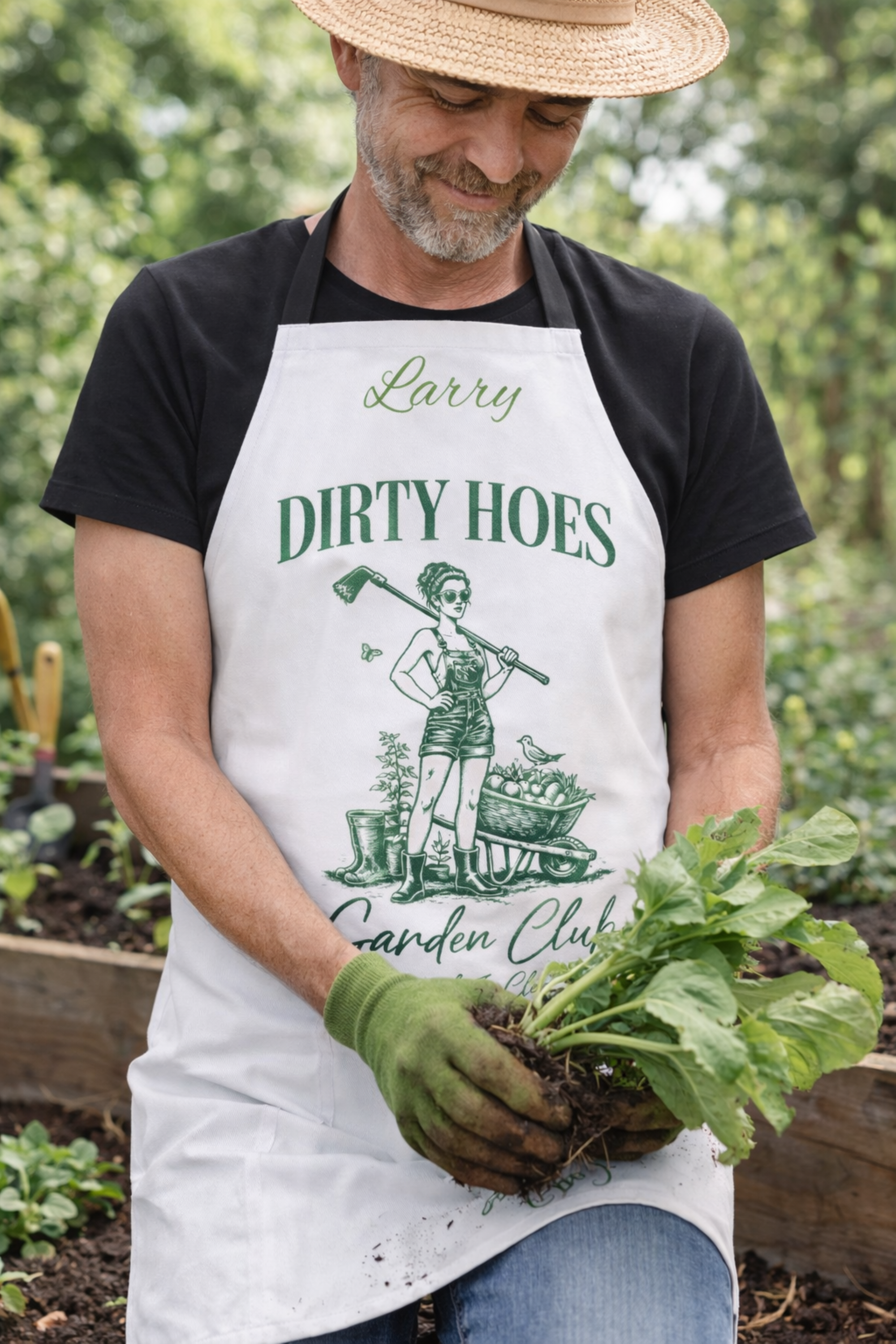 Garden Apron  "Dirty Hoes Garden Club" Vintage Gardening Apron (Funny, Gift for Gardeners) product thumbnail image