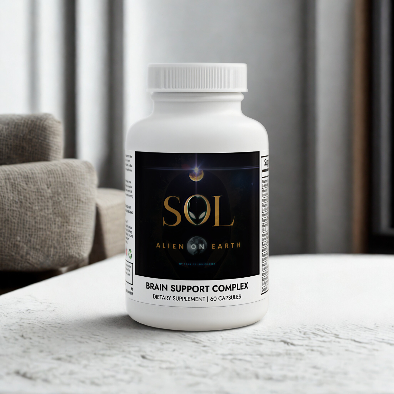 SOL & Alien Brain Support Complex Supplement 60 Capsules | Brain Health - Enhance like E.T. product thumbnail image SOL & Alien Brain Support Complex Supplement 60 Capsules | Brain Health - Enhance like E.T. product thumbnail image