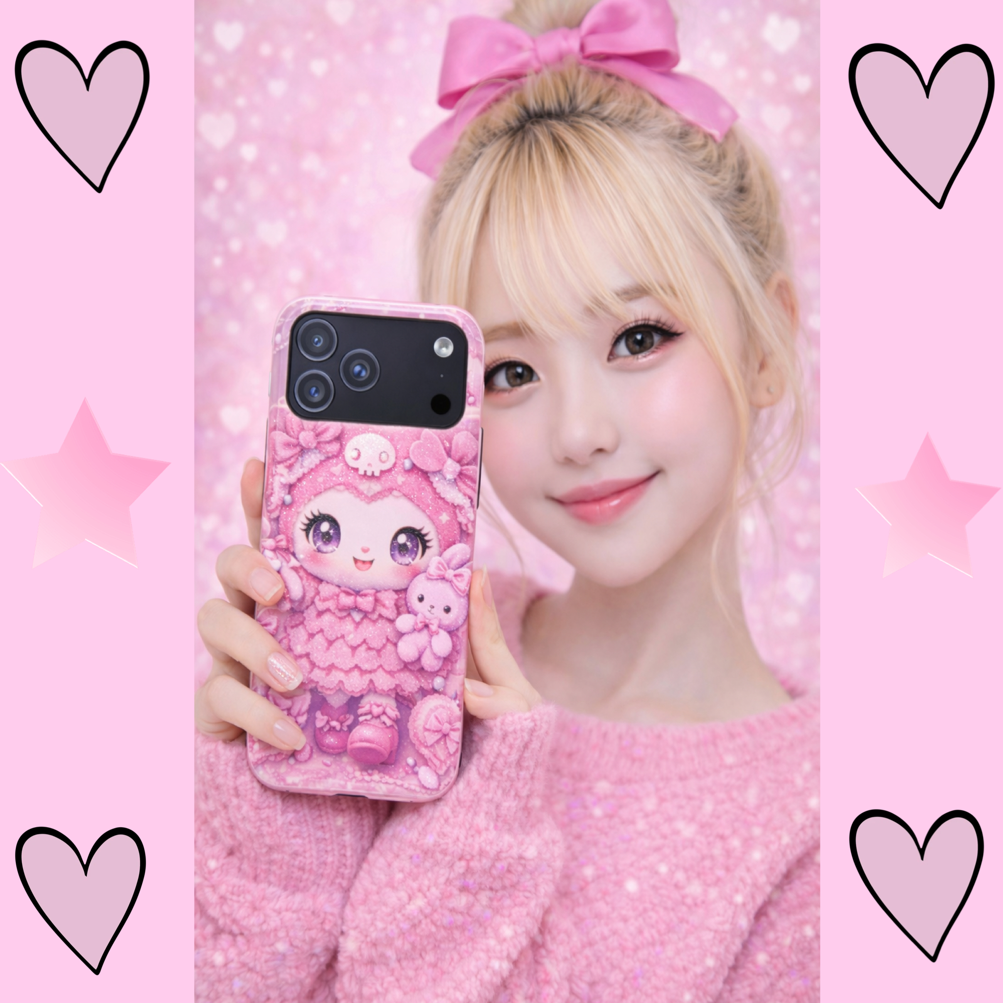Kuromi  pinked  magnetic phone case
