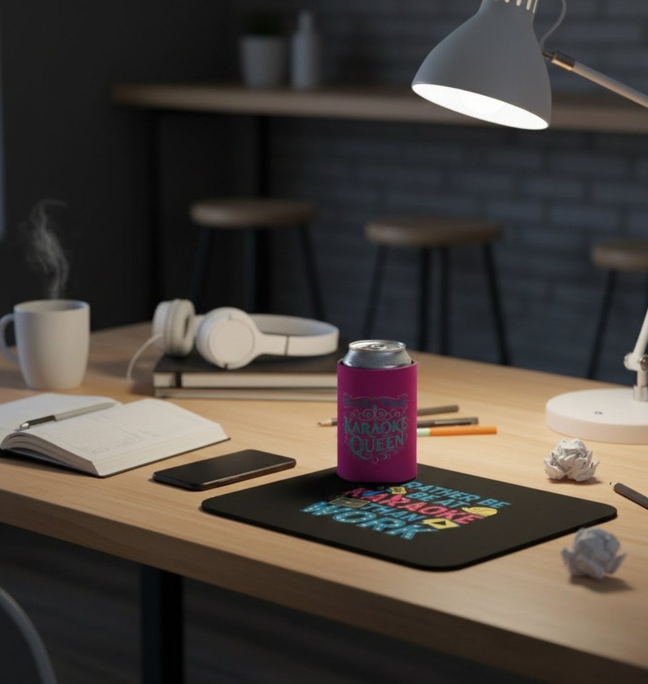 Karaoke Than Work Mouse Pad — "Rather Be at Karaoke Than Work" Desk Mat product thumbnail image
