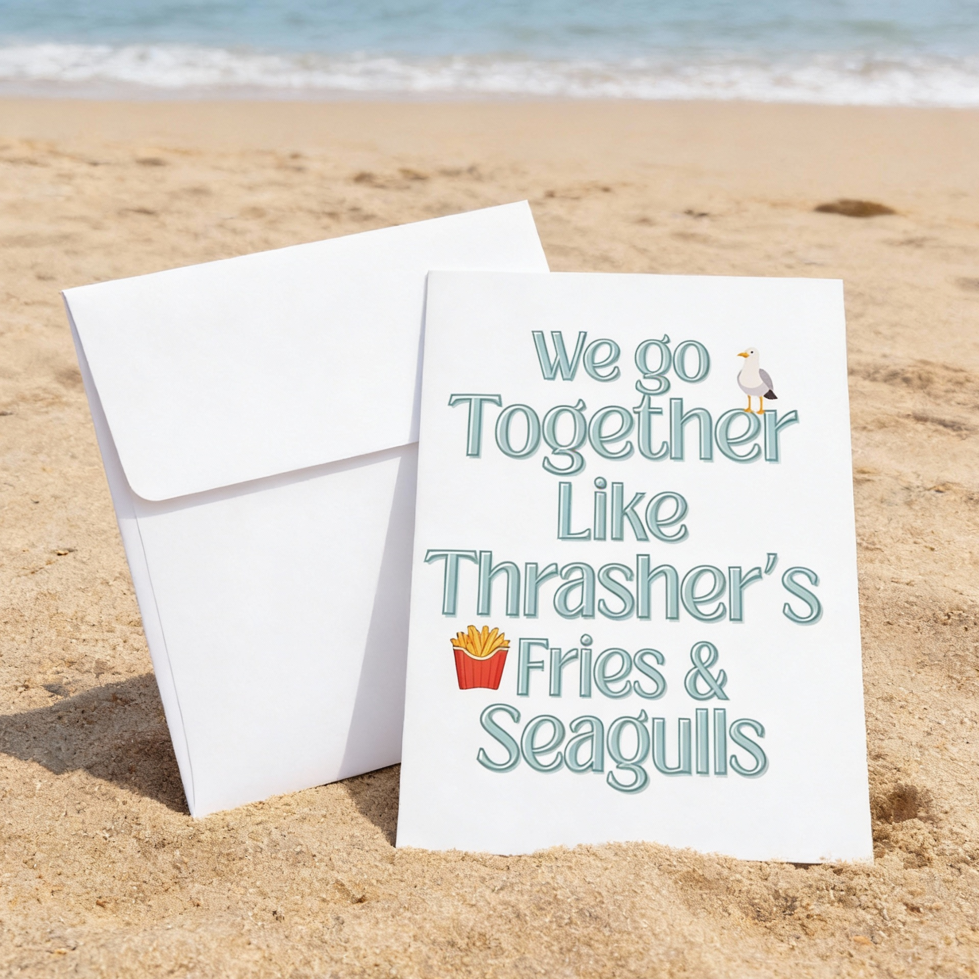 Funny Seagull Valentines Day Card for Couple, We Go Together Like Fries & Seagulls, Anniversary Love Card, Coastal Humor Card product thumbnail image Funny Seagull Valentines Day Card for Couple, We Go Together Like Fries & Seagulls, Anniversary Love Card, Coastal Humor Card product thumbnail image