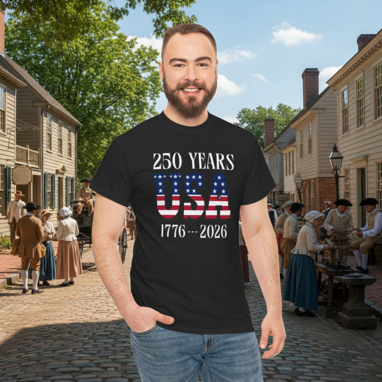 USA 250th Anniversary T-Shirt — Patriotic USA 1776-2026 Celebration Tee product thumbnail image