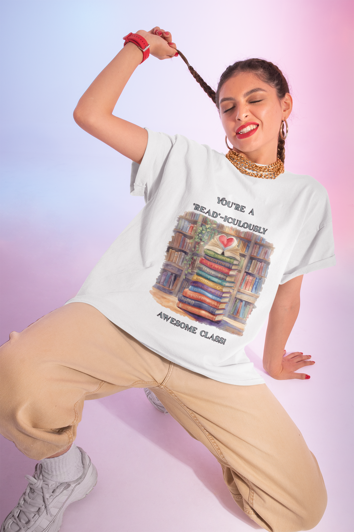 Read-iculously Awesome Class - Book Lover/Reading Teacher T-Shirt product thumbnail image Read-iculously Awesome Class - Book Lover/Reading Teacher T-Shirt product thumbnail image