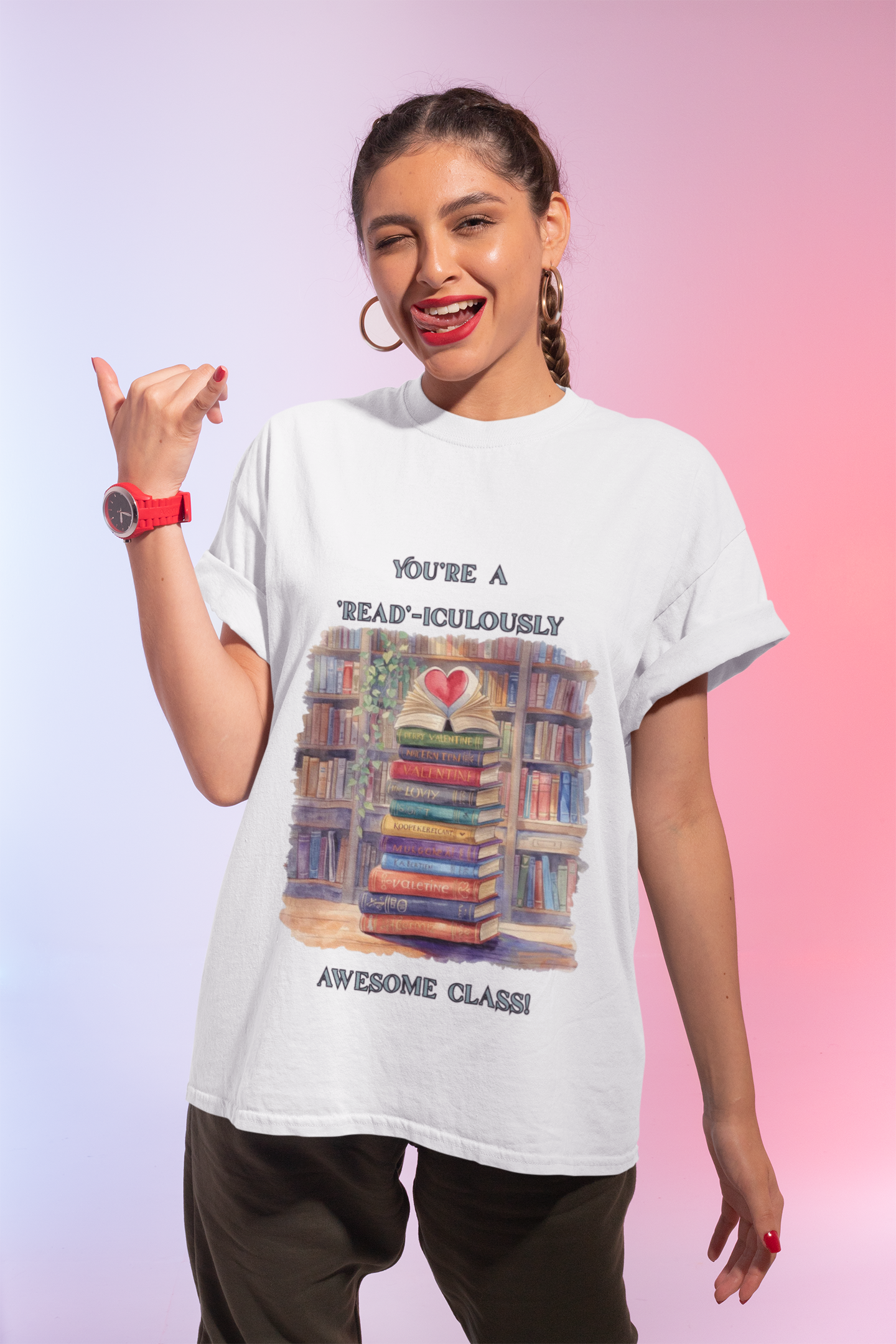 Read-iculously Awesome Class - Book Lover/Reading Teacher T-Shirt product thumbnail image