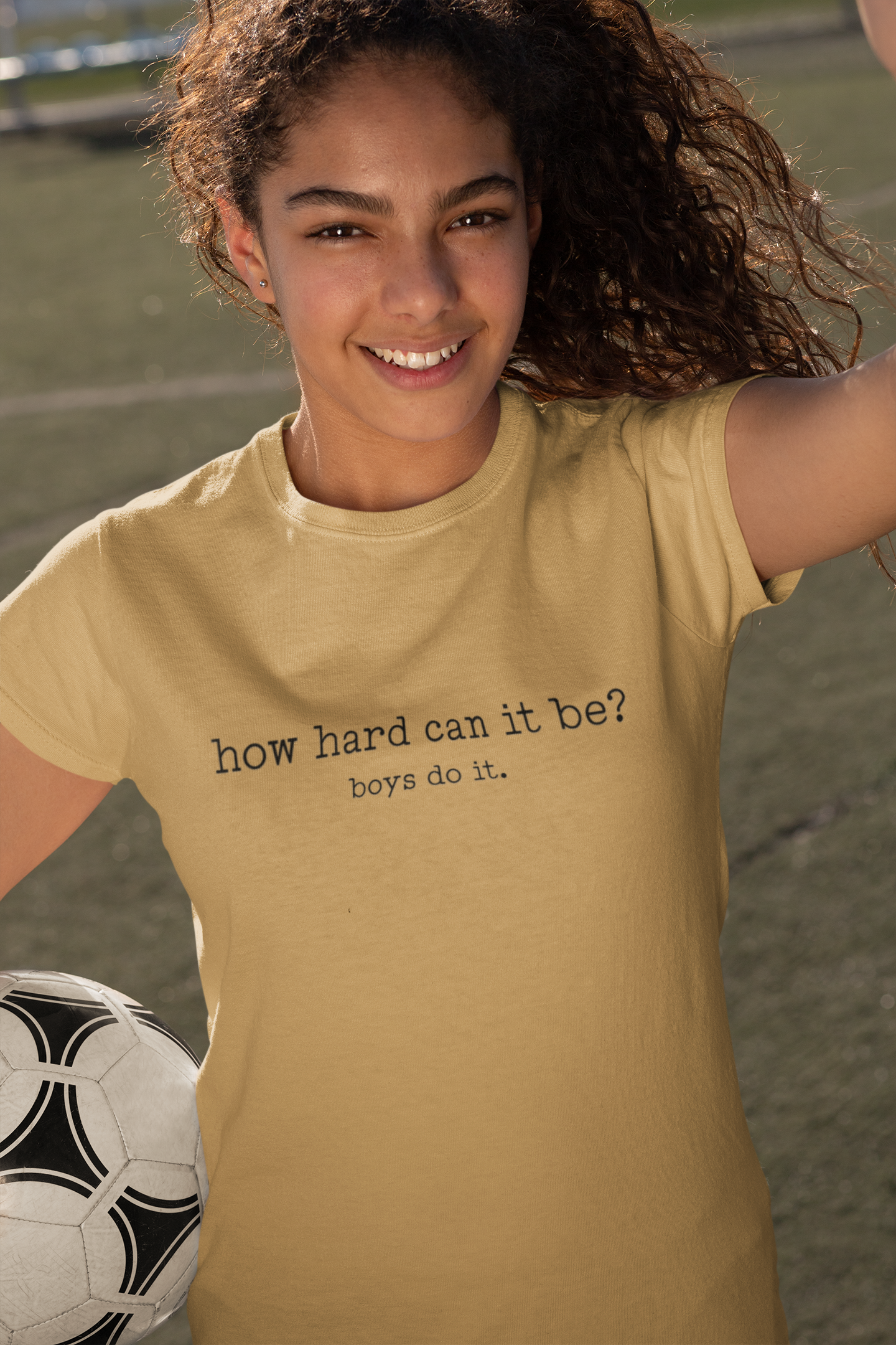 T-Shirt — "how hard can it be? boys do it." Minimalist Motivational Tee