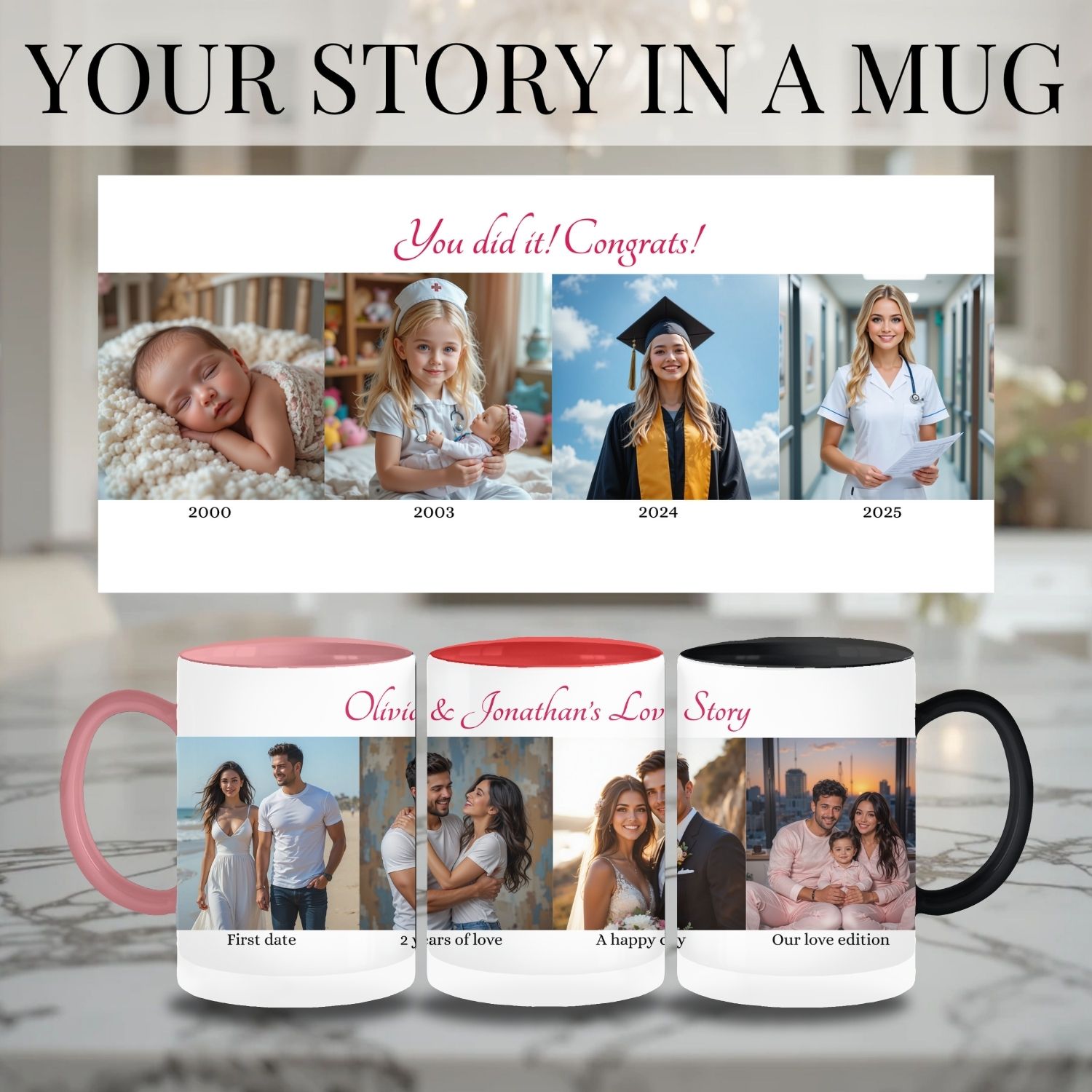Personalized Photo Story Mug | Custom Photo & Message Keepsake | Beautiful Family Gift Ideas product thumbnail image Personalized Photo Story Mug | Custom Photo & Message Keepsake | Beautiful Family Gift Ideas product thumbnail image