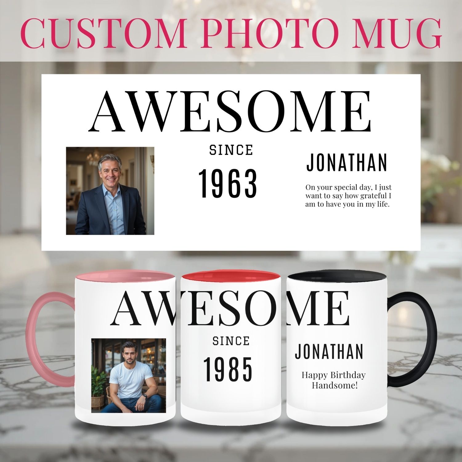 Personalized Photo Mug Gift | Custom Photo & Message Gift for Him Personalized Photo Mug Gift | Custom Photo & Message Gift for Him