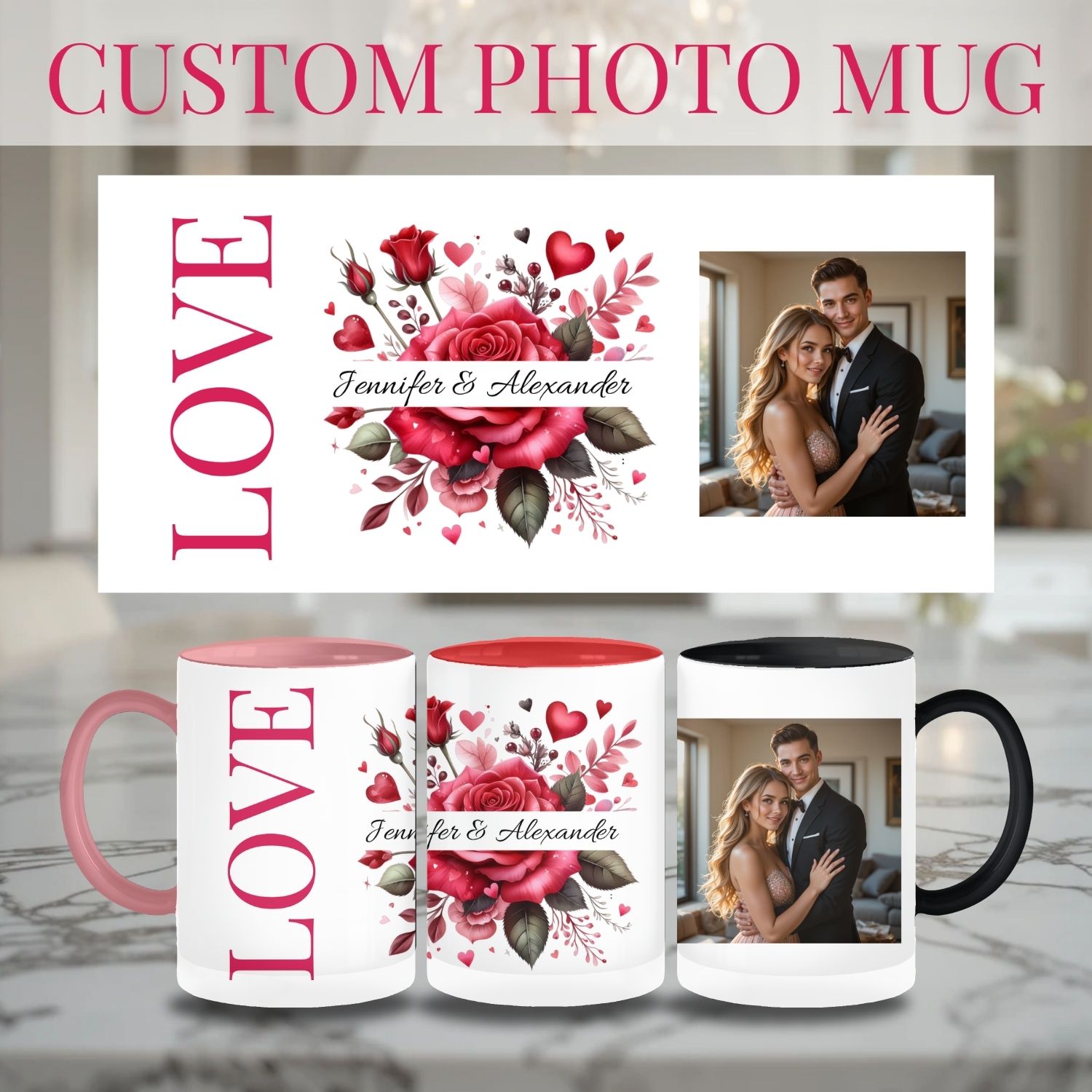 Truly Personalized Photo Mug Gift | Custom Picture &amp; Personal Message | Birthday, Valentine, Mother’s Day, Couple, Graduations product thumbnail image