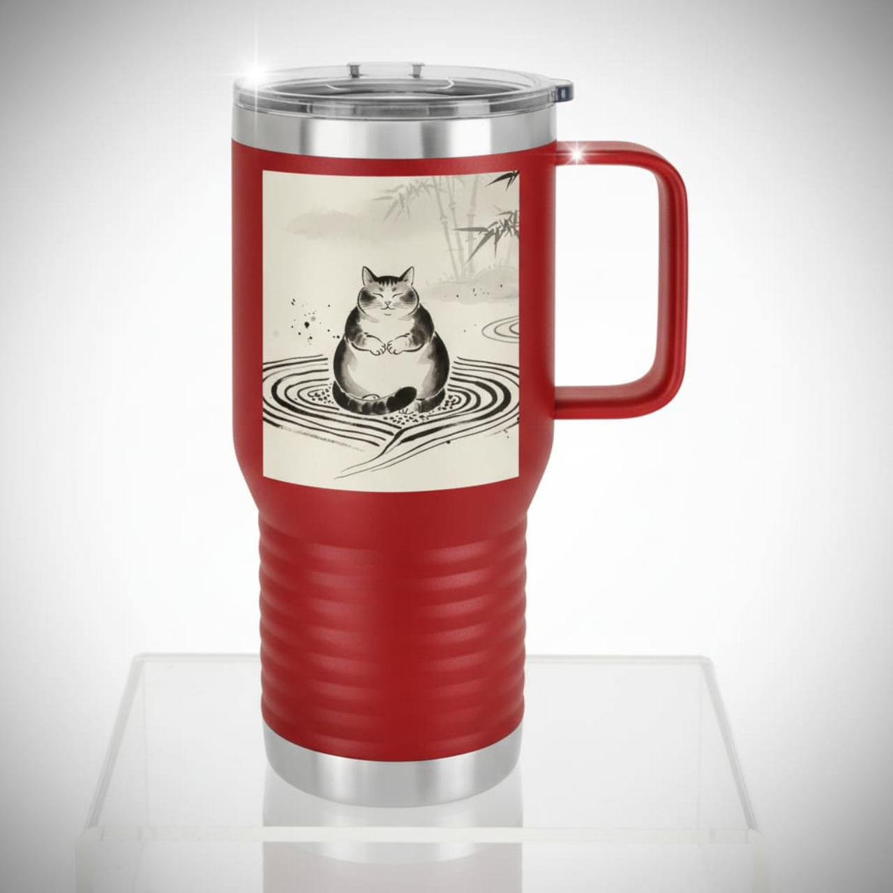 Zen Cat Travel Mug — 20oz Insulated Tumbler with Meditating Cat Art product thumbnail image Zen Cat Travel Mug — 20oz Insulated Tumbler with Meditating Cat Art product thumbnail image