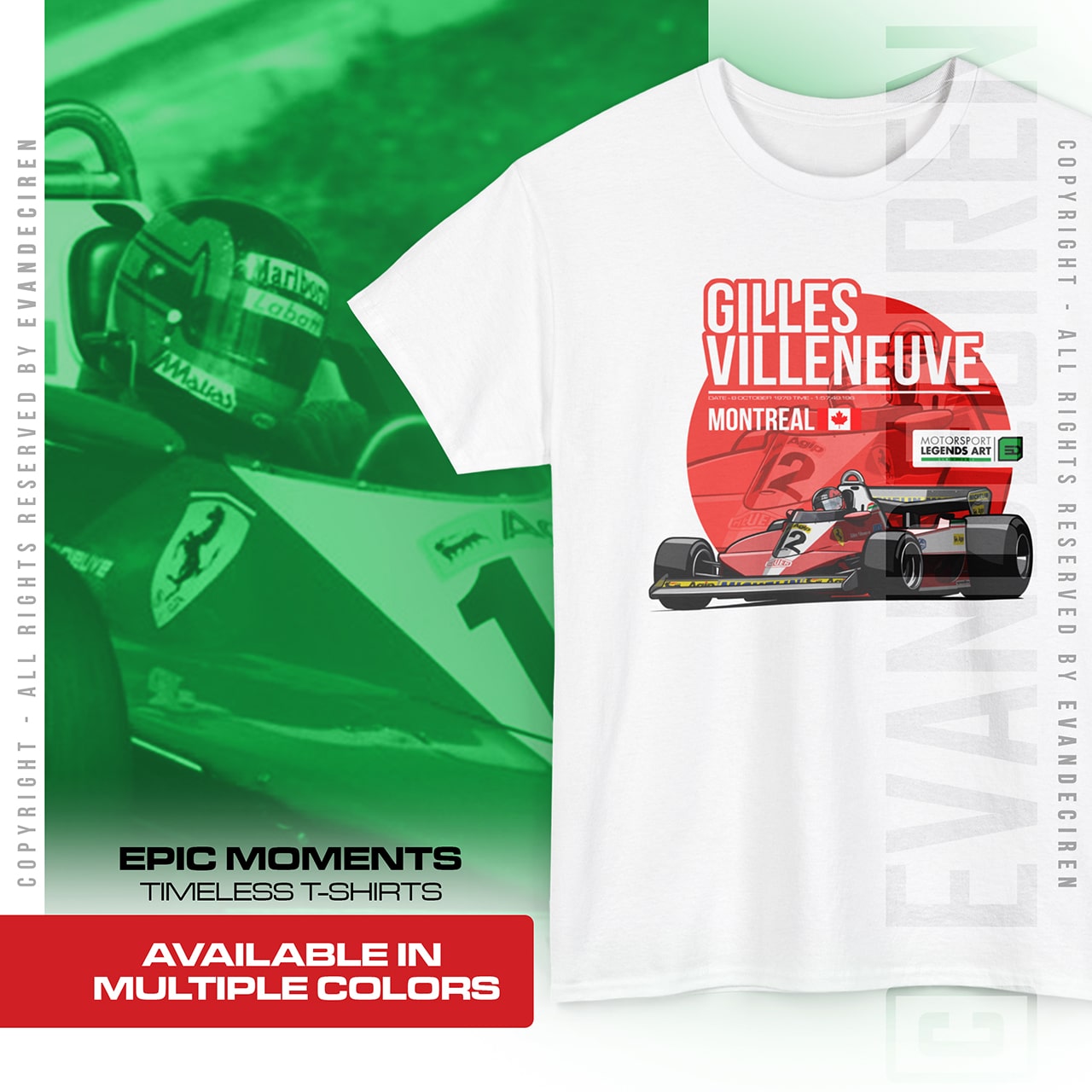 Gilles Villeneuve 1978 Legend Art | Montreal product thumbnail image Gilles Villeneuve 1978 Legend Art | Montreal product thumbnail image