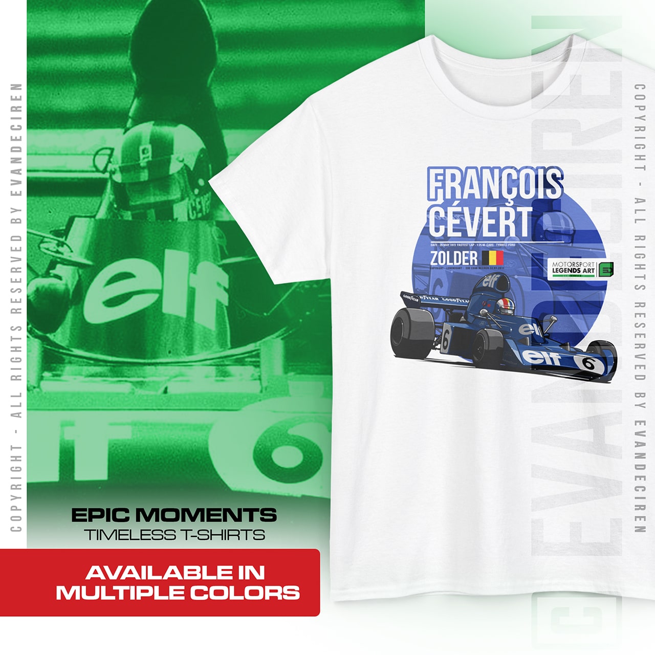François Cevert 1973 Legend Art | Zolder product thumbnail image François Cevert 1973 Legend Art | Zolder product thumbnail image