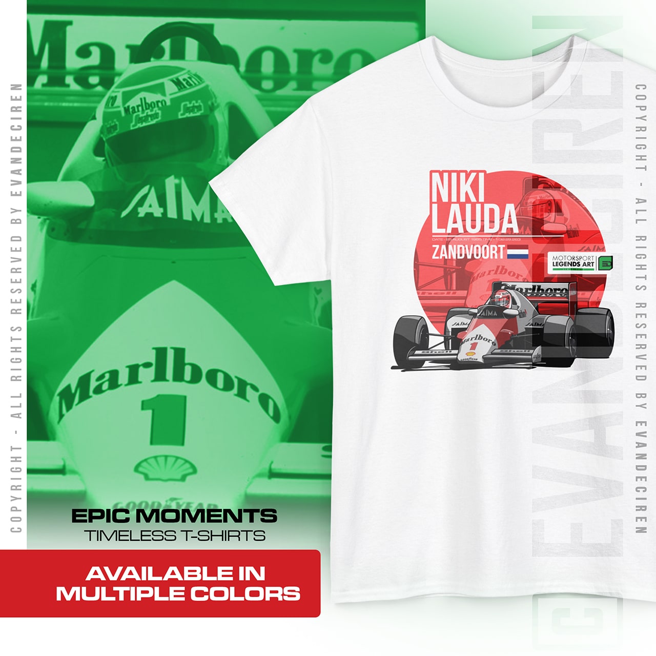 Niki Lauda 1985 Legend Art | Zandvoort product thumbnail image Niki Lauda 1985 Legend Art | Zandvoort product thumbnail image