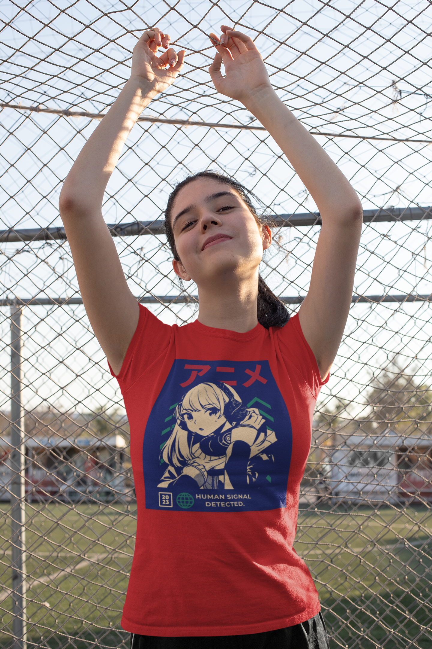 GENGA Girl Crewneck Sweatshirt — 'System Listening' Retro Vaporwave Youth Pullover product thumbnail image