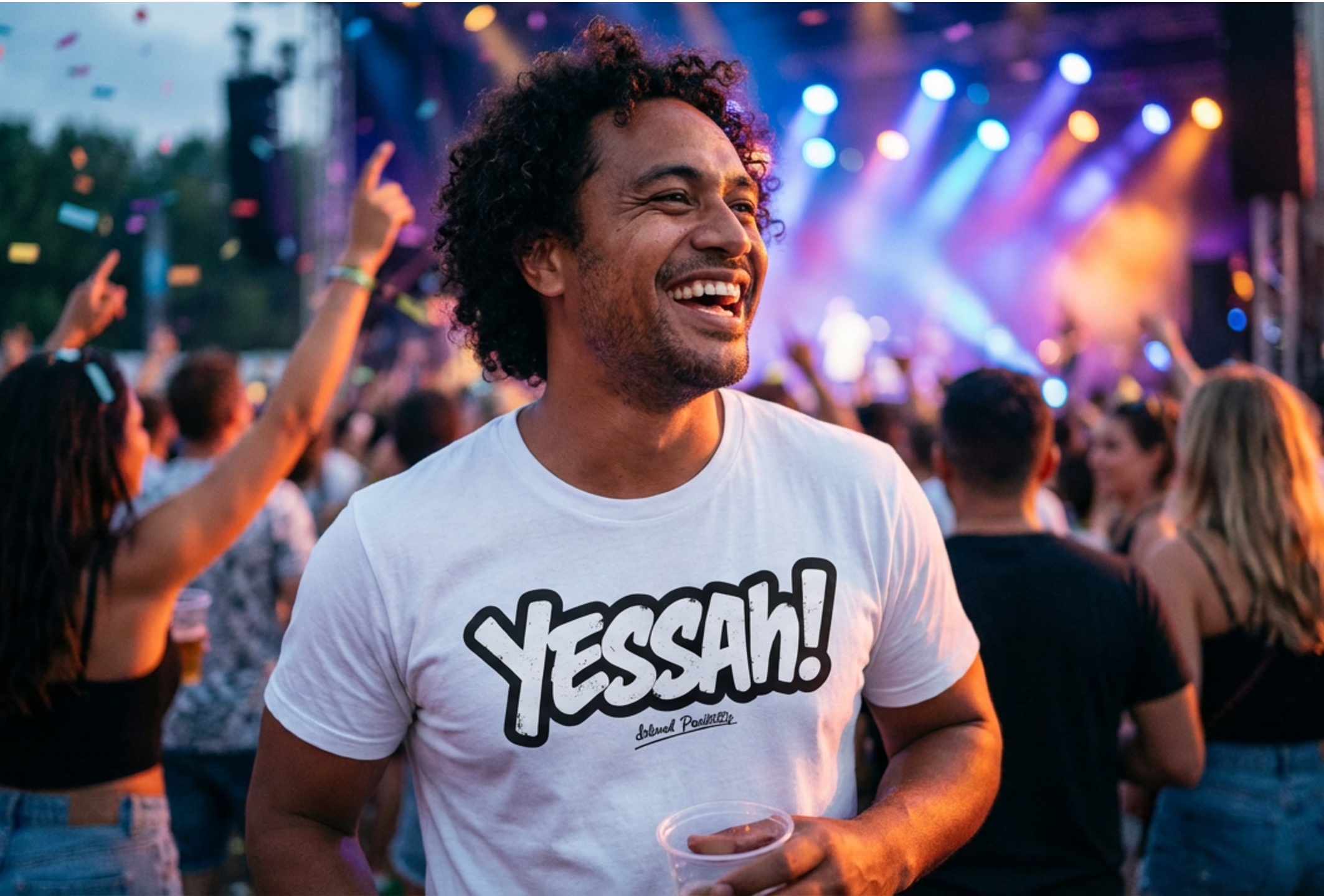 Yessah! White Hawaii Pidgin Unisex Positive Vibes Tee product thumbnail image