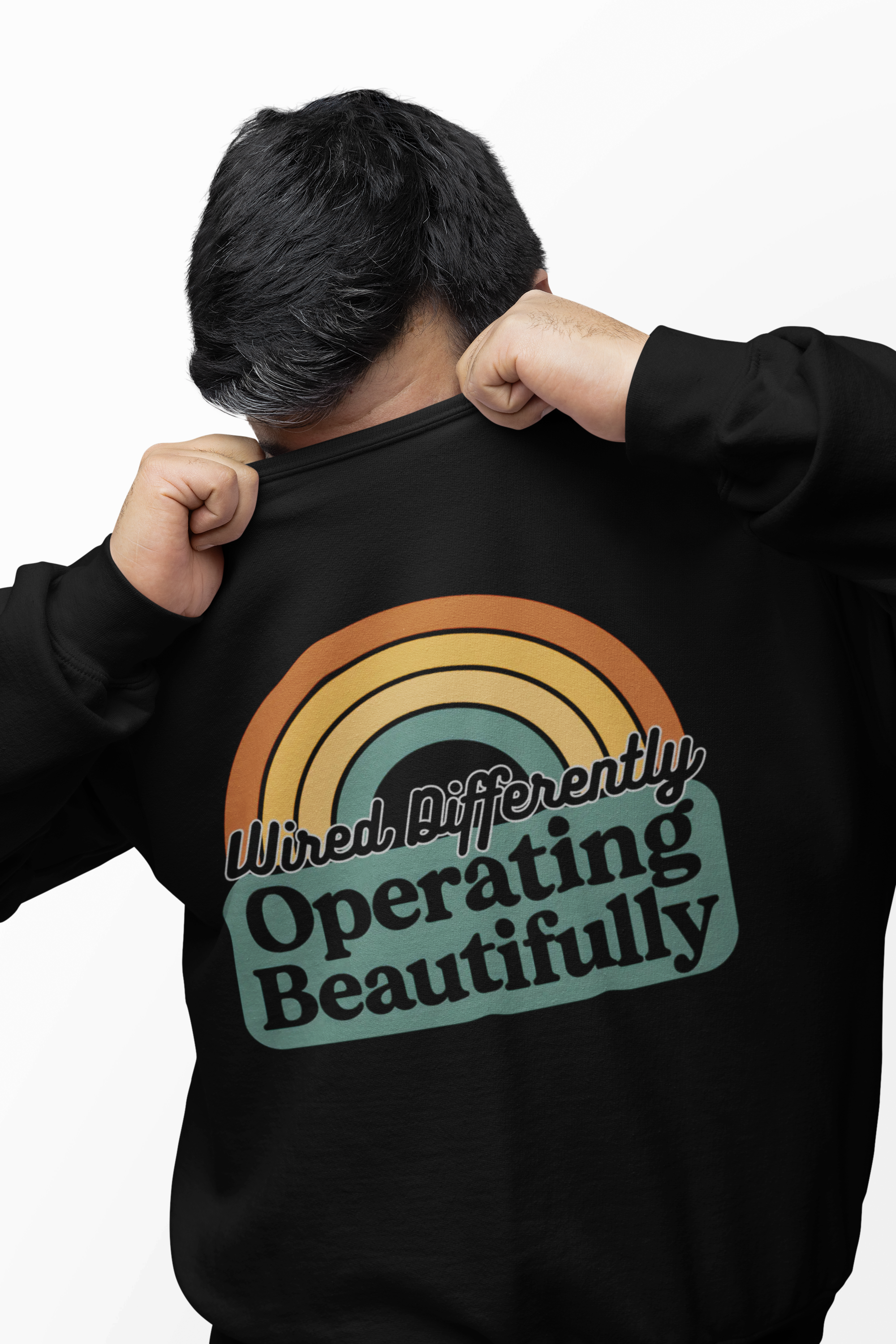Wired Differently Operating Beautifully Sweatshirt | Retro Rainbow Design product thumbnail image Wired Differently Operating Beautifully Sweatshirt | Retro Rainbow Design product thumbnail image