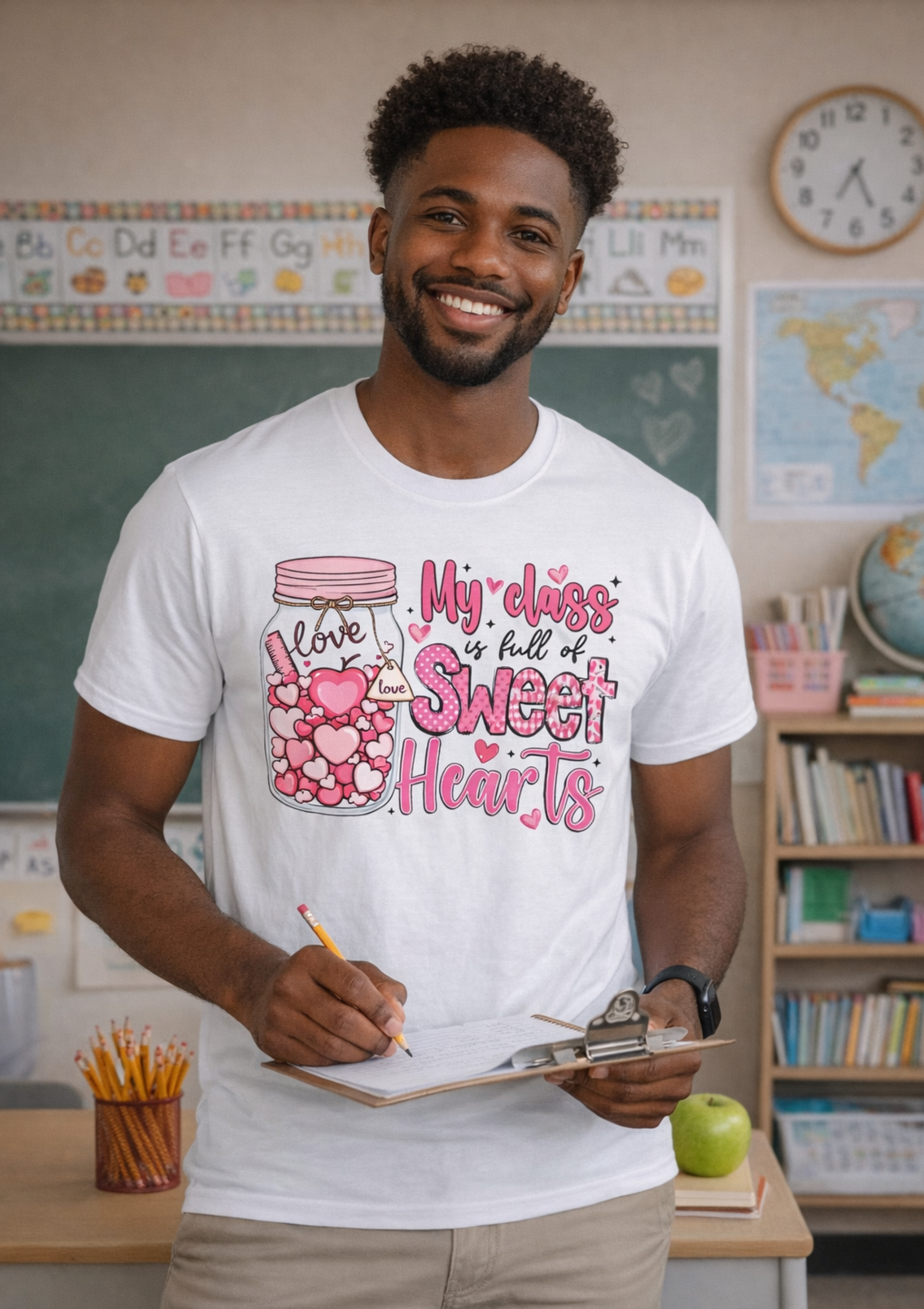 Teacher Valentine T-Shirt — 'A Teacher That Loves Her Students' product thumbnail image