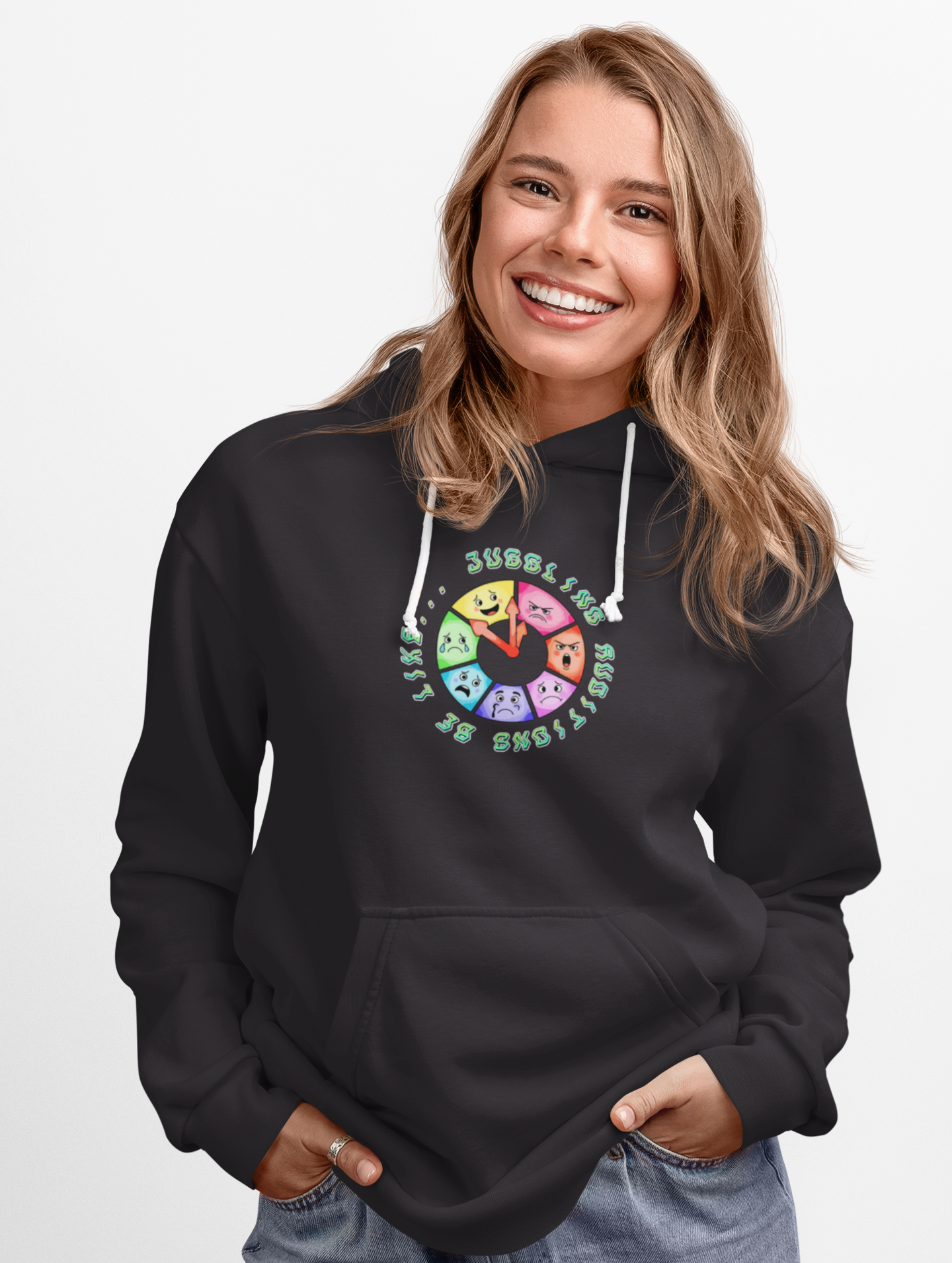 Actors Audition Clock Hoodie — "Juggling Auditions Be Like" Performer Sweatshirt- Gift for Actors, Singers, Musical Theater, Drama who are grinding everyday!!