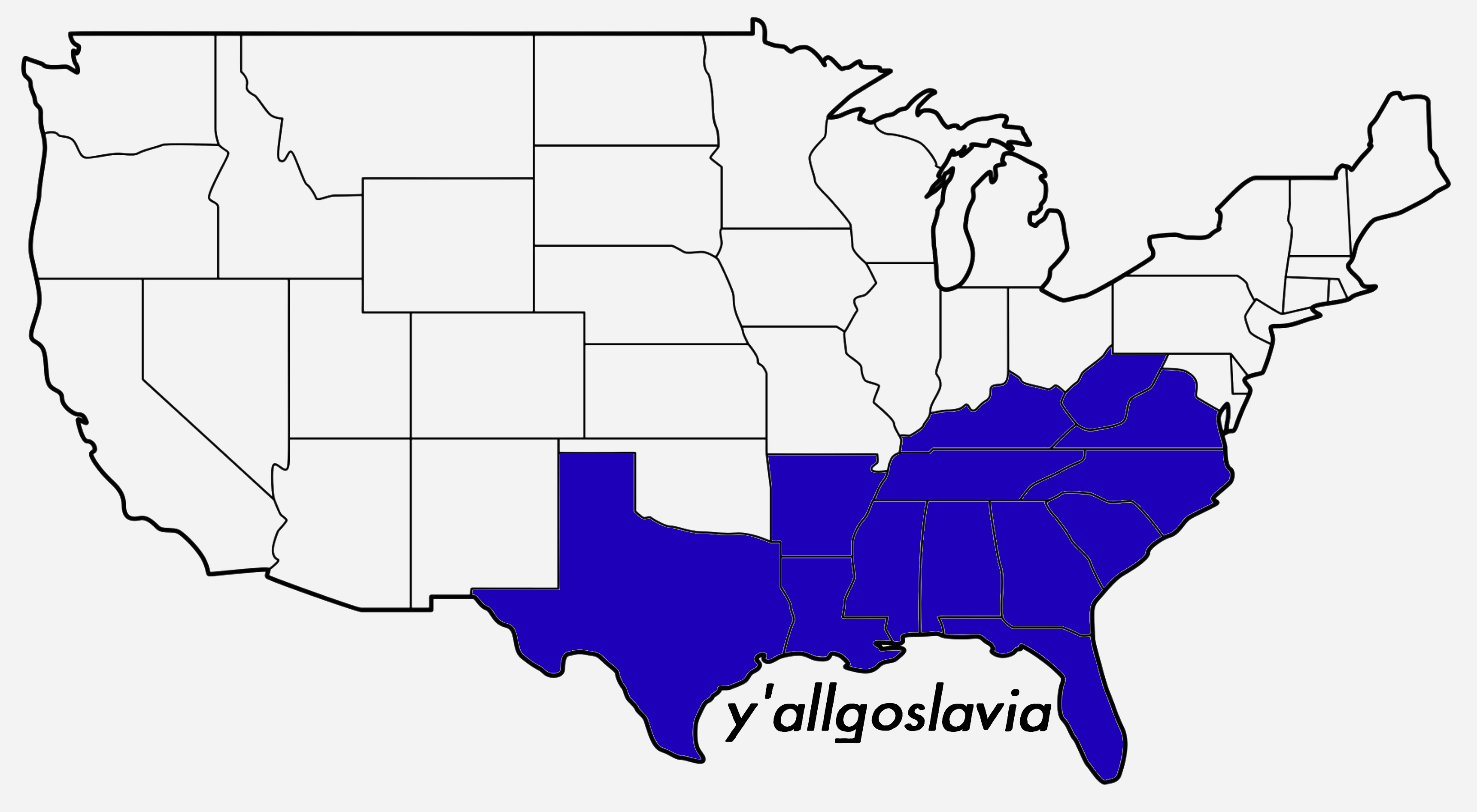 Y'allgoslavia Shirt | Southern States Map Shirt product thumbnail image