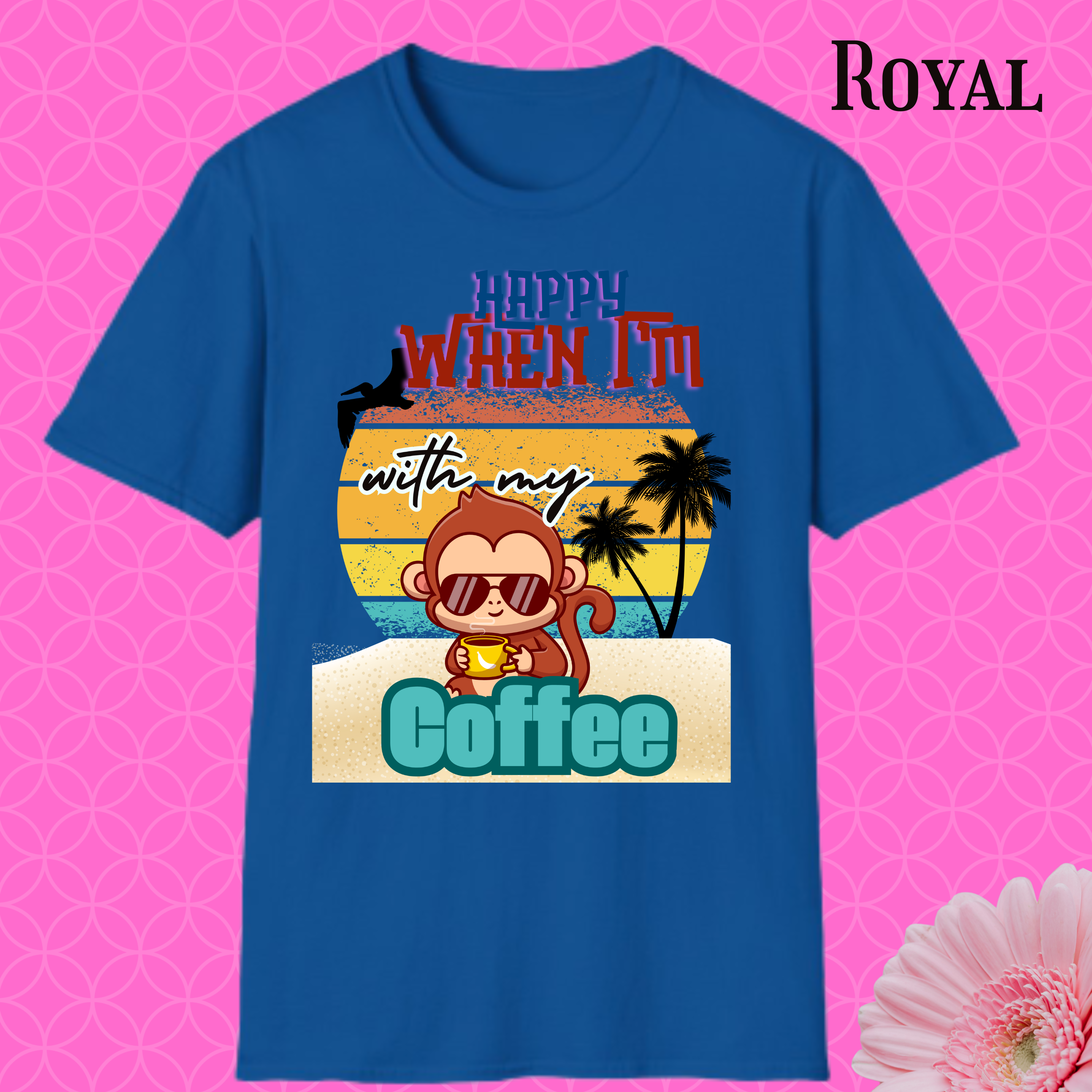 Funny Monkey Coffee T-Shirt — Cute Coffee Lover Tee product thumbnail image Funny Monkey Coffee T-Shirt — Cute Coffee Lover Tee product thumbnail image
