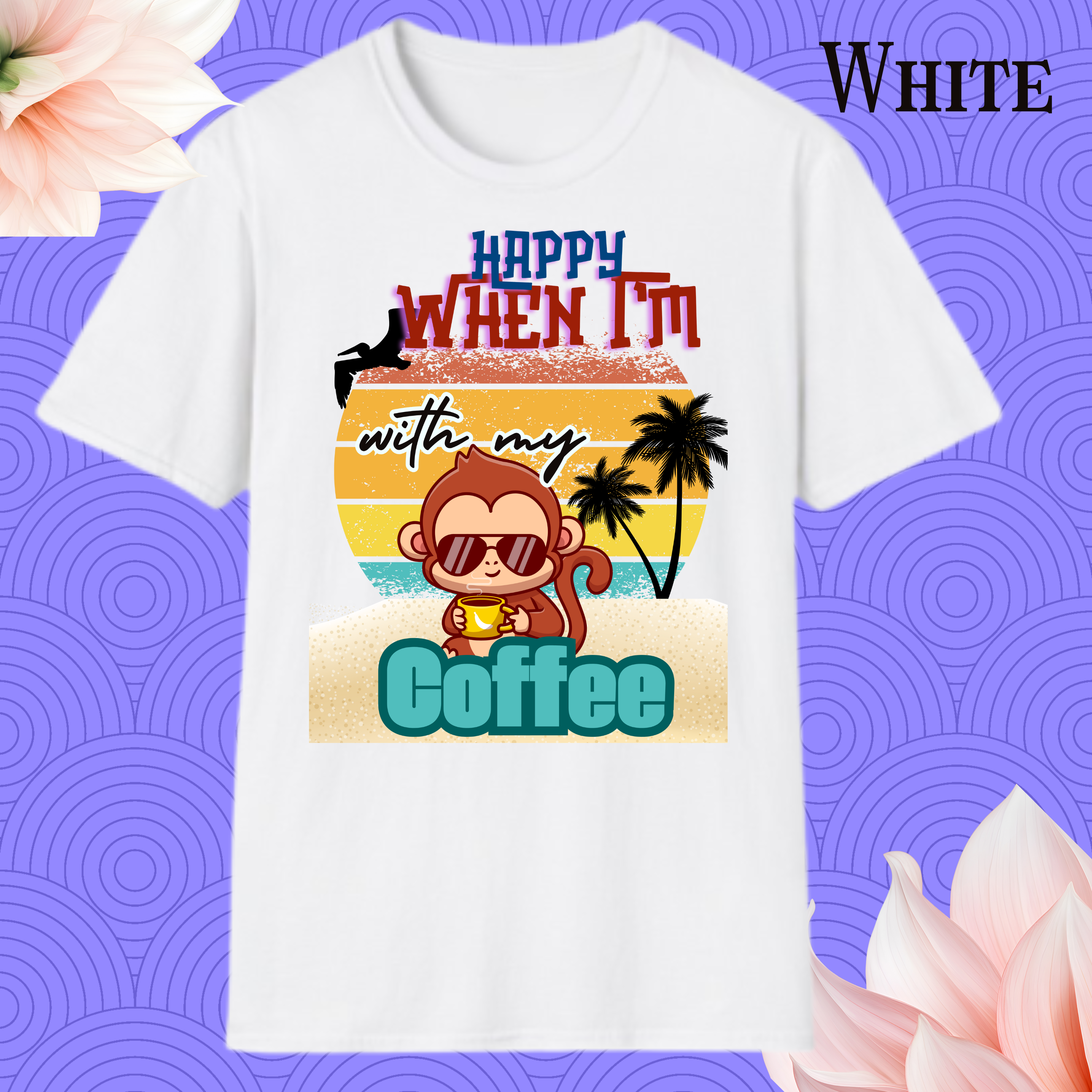 Funny Monkey Coffee T-Shirt — Cute Coffee Lover Tee product thumbnail image
