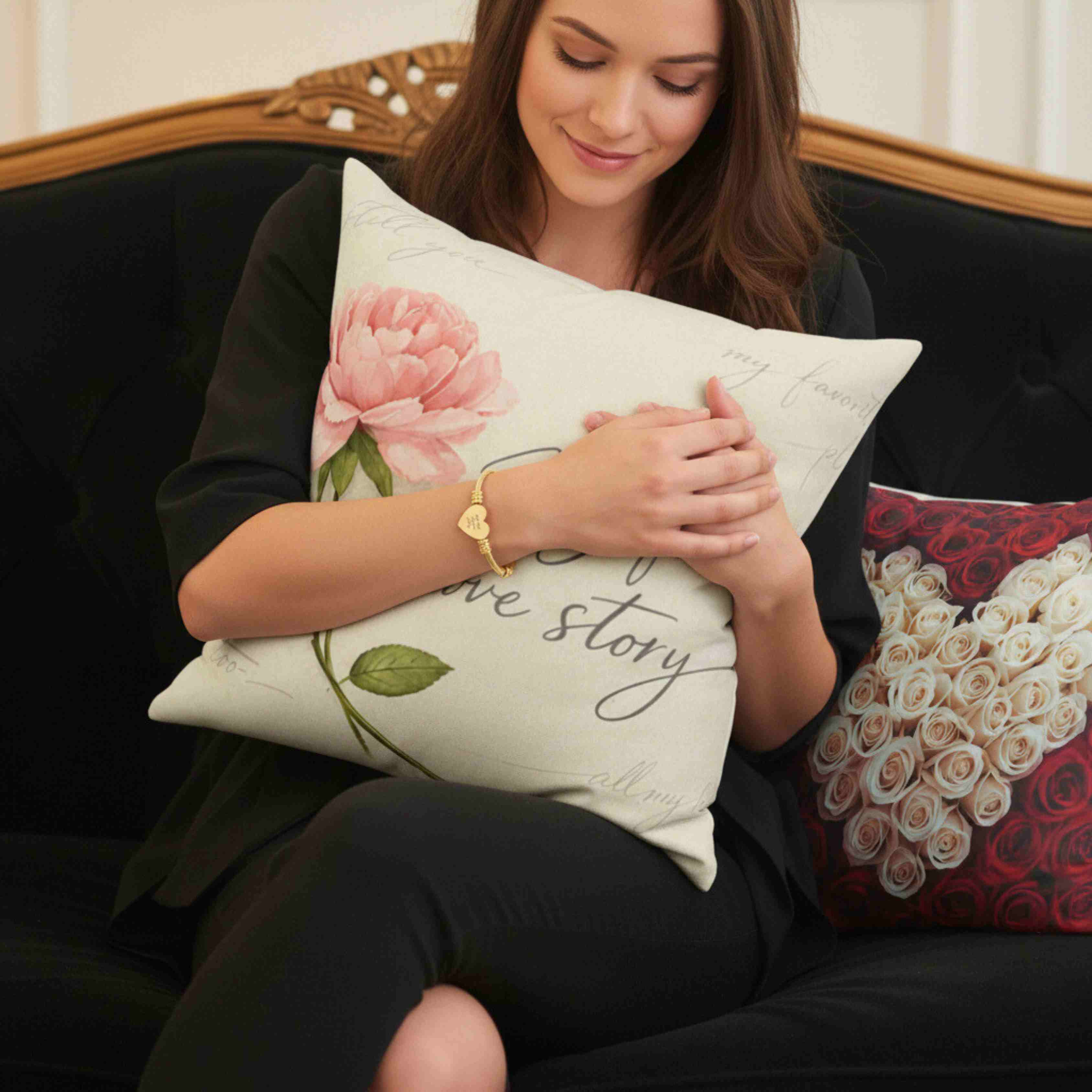 Engravable Heart Cuff Bracelet — Personalized Silver Wire Bangle for Women product thumbnail image